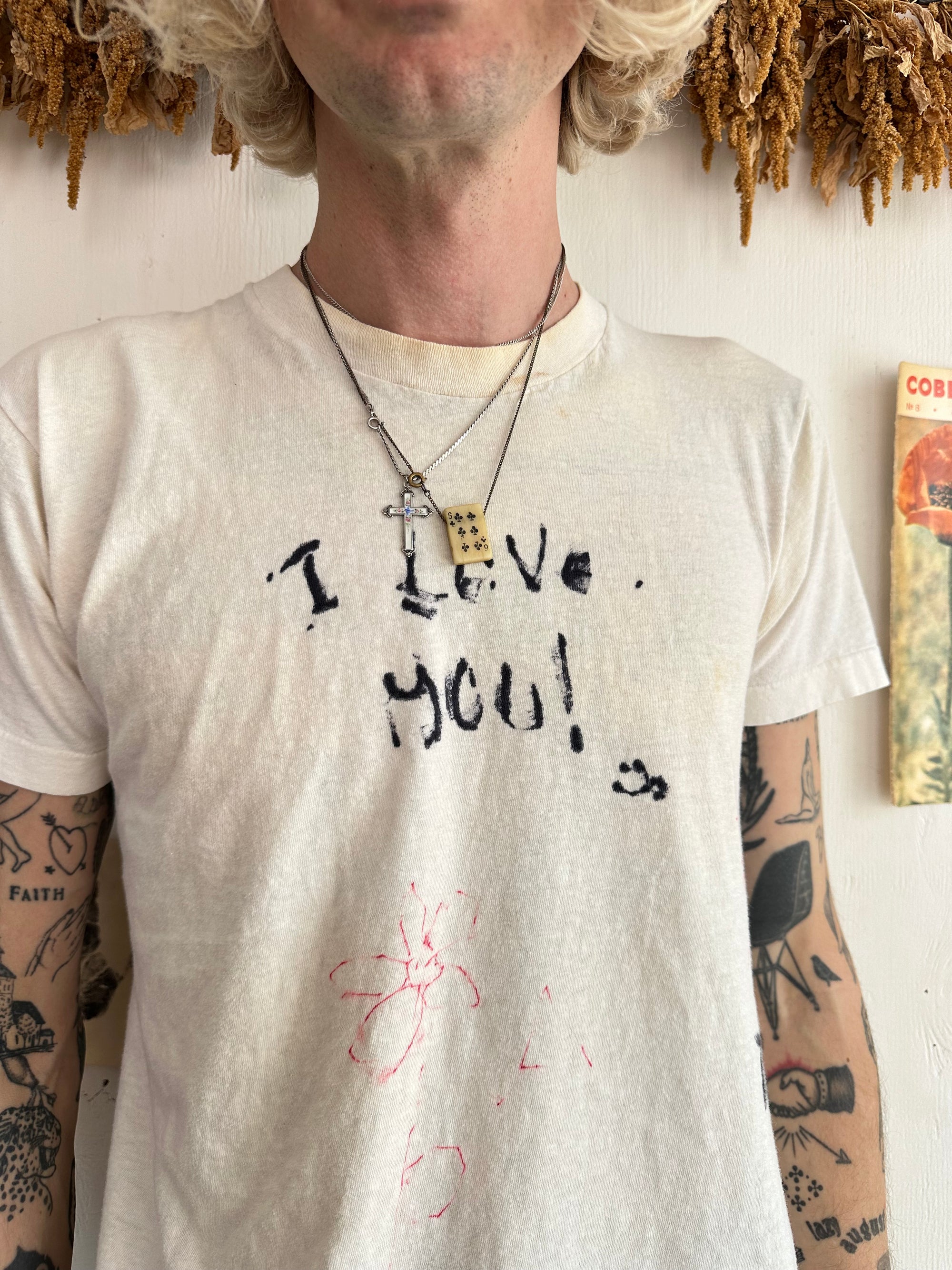 1990s Hand drawn "I Love You!" Tee