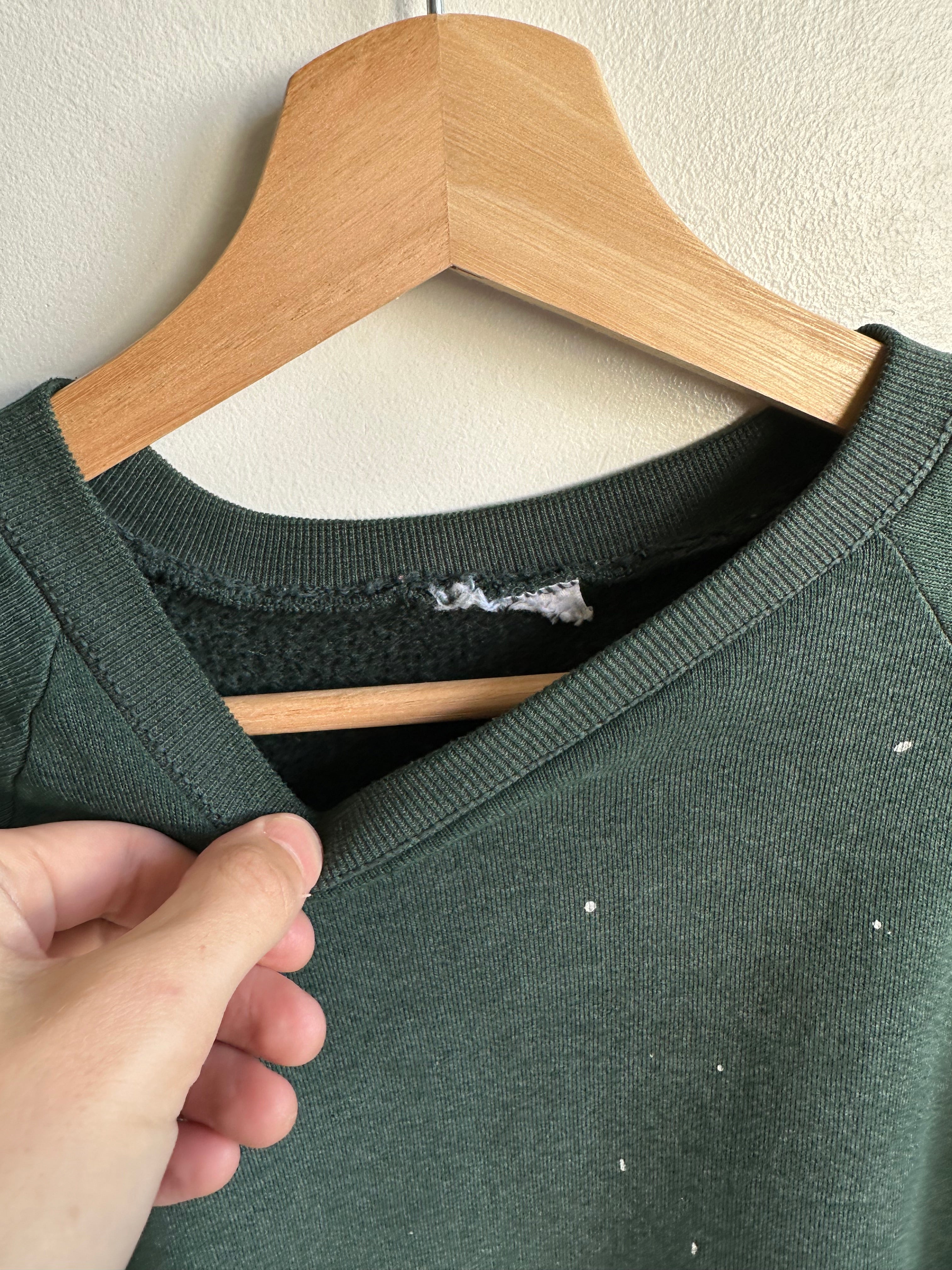 1970s Paint Stained Evergreen Sweatshirt (M/L)