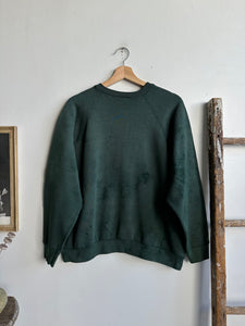 1970s Paint Stained Evergreen Sweatshirt (M/L)