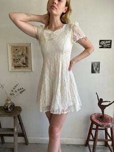 1960s Lace Bow Lined Dress (XS/S)
