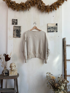 1950s Thrashed Single V Sweatshirt w/ Religious Pendents (Boxy M)