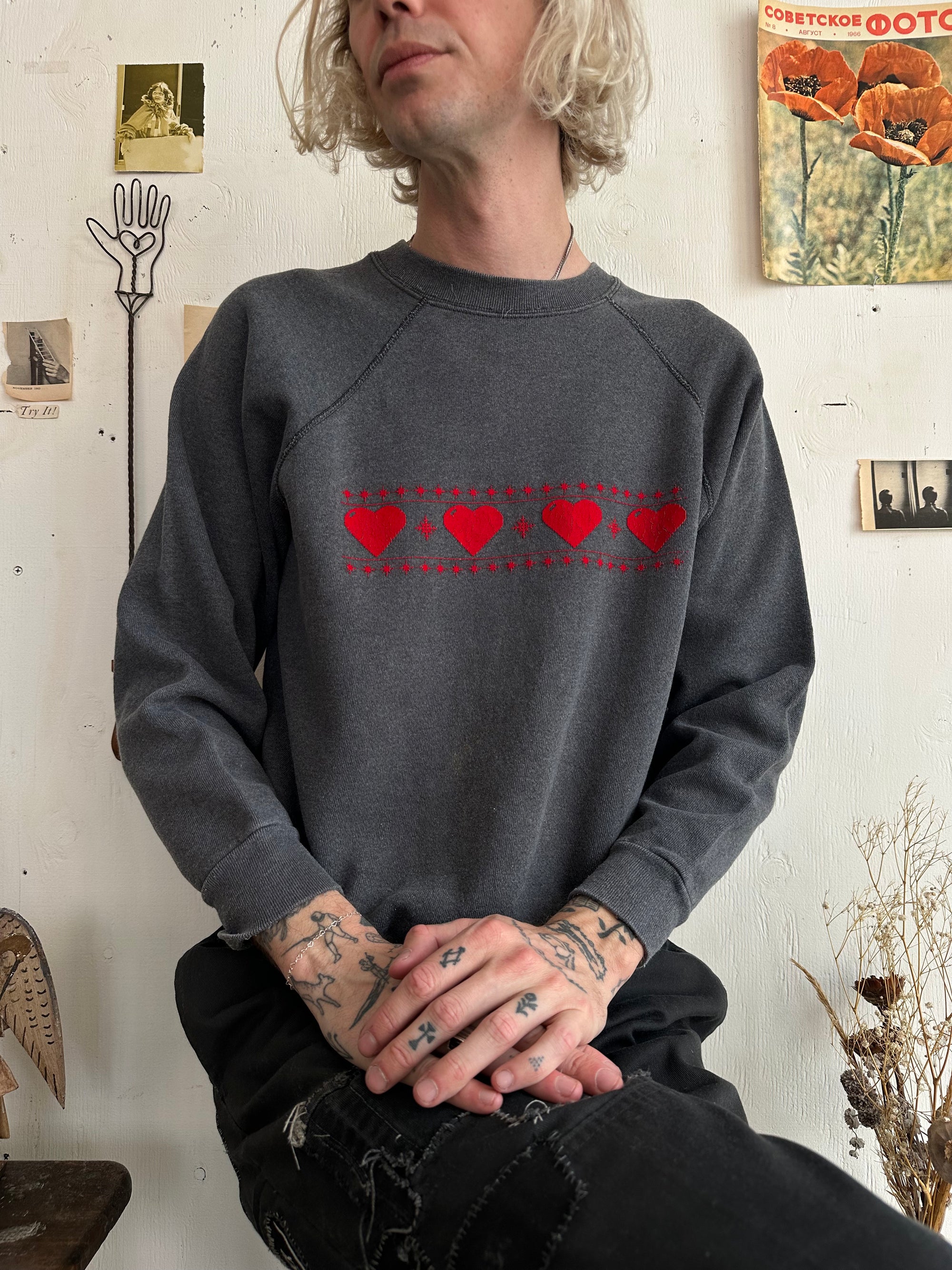 1990s Hearts Sweatshirt