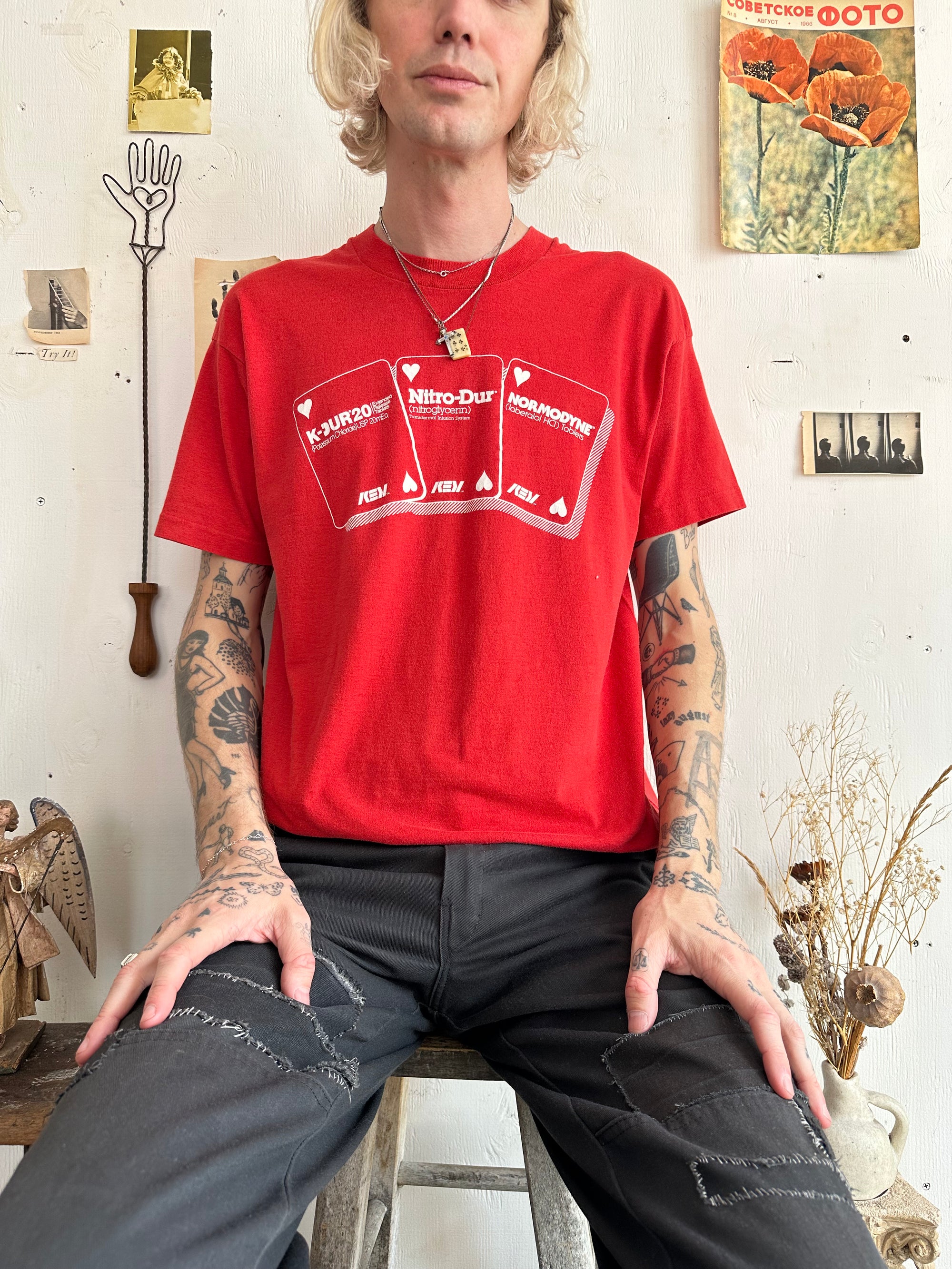 1980s Heart Card Pharma Tee