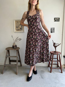 1990s Floral Cross-Back Dress (S/M)