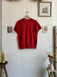 1970s Short Sleeve Sun Faded Red Sweatshirt (S/M)