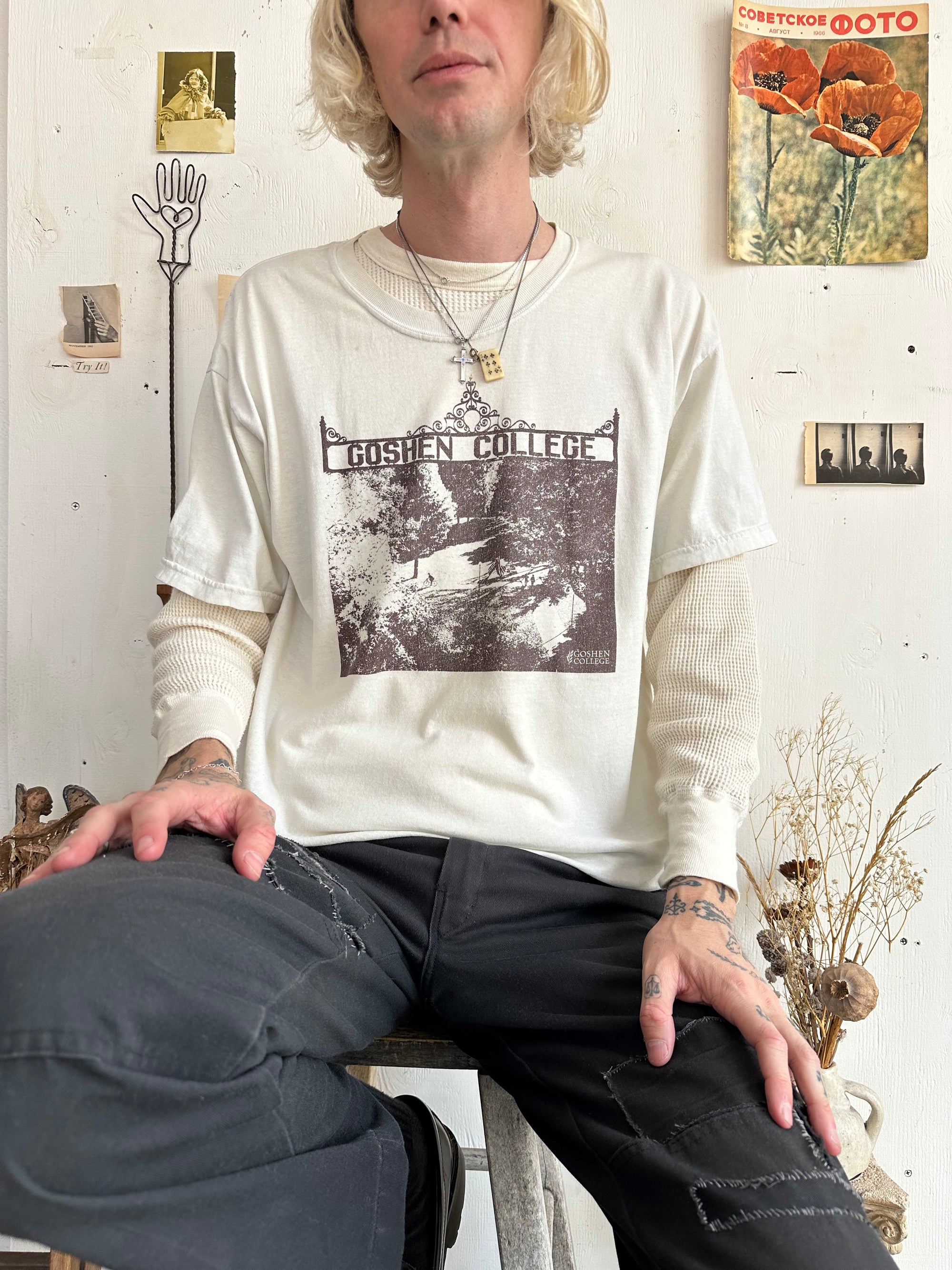 1990s Well Worn Goshen College Tee