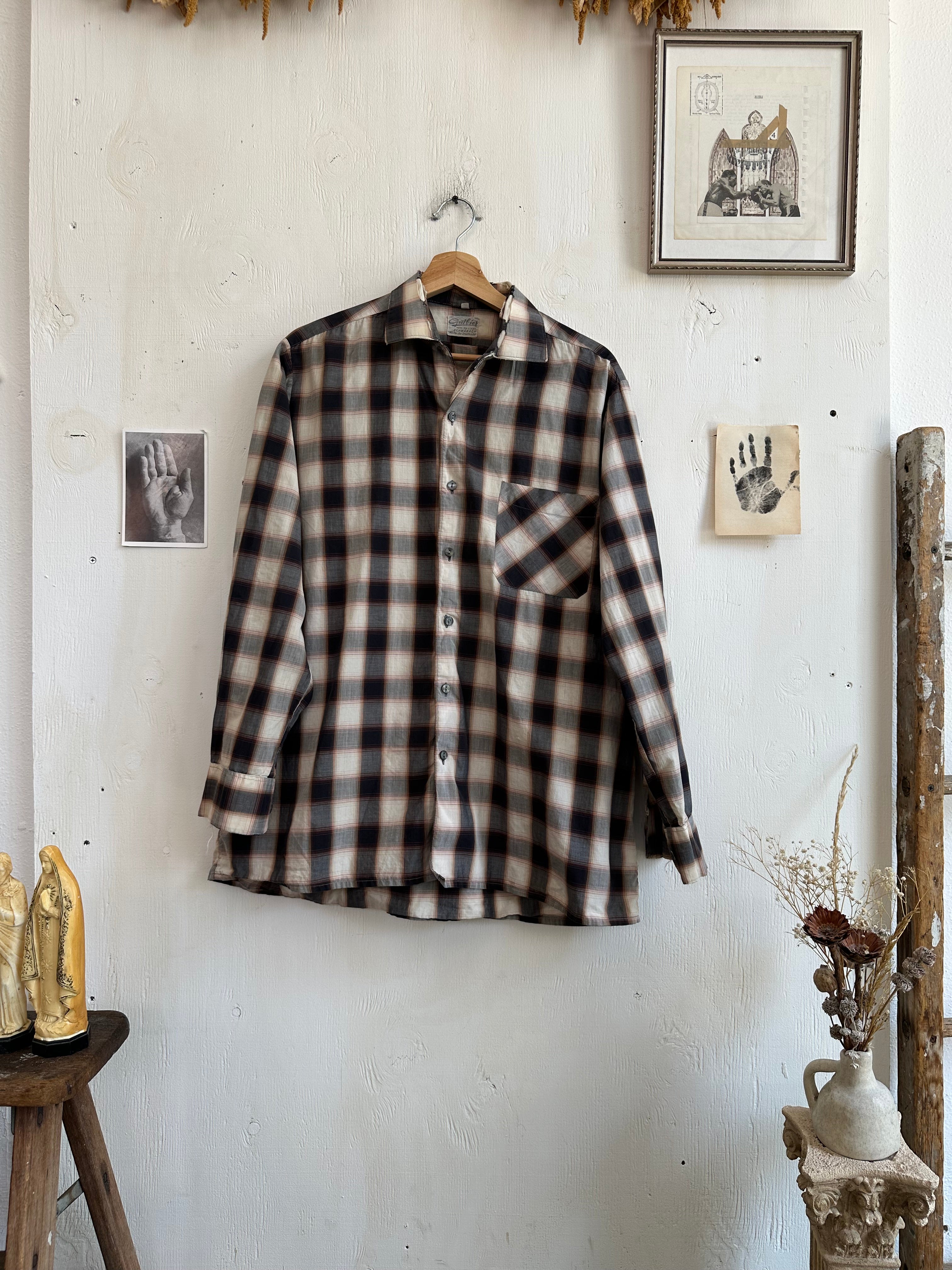 1950s Well Worn Shadow Check Button Up (XL)