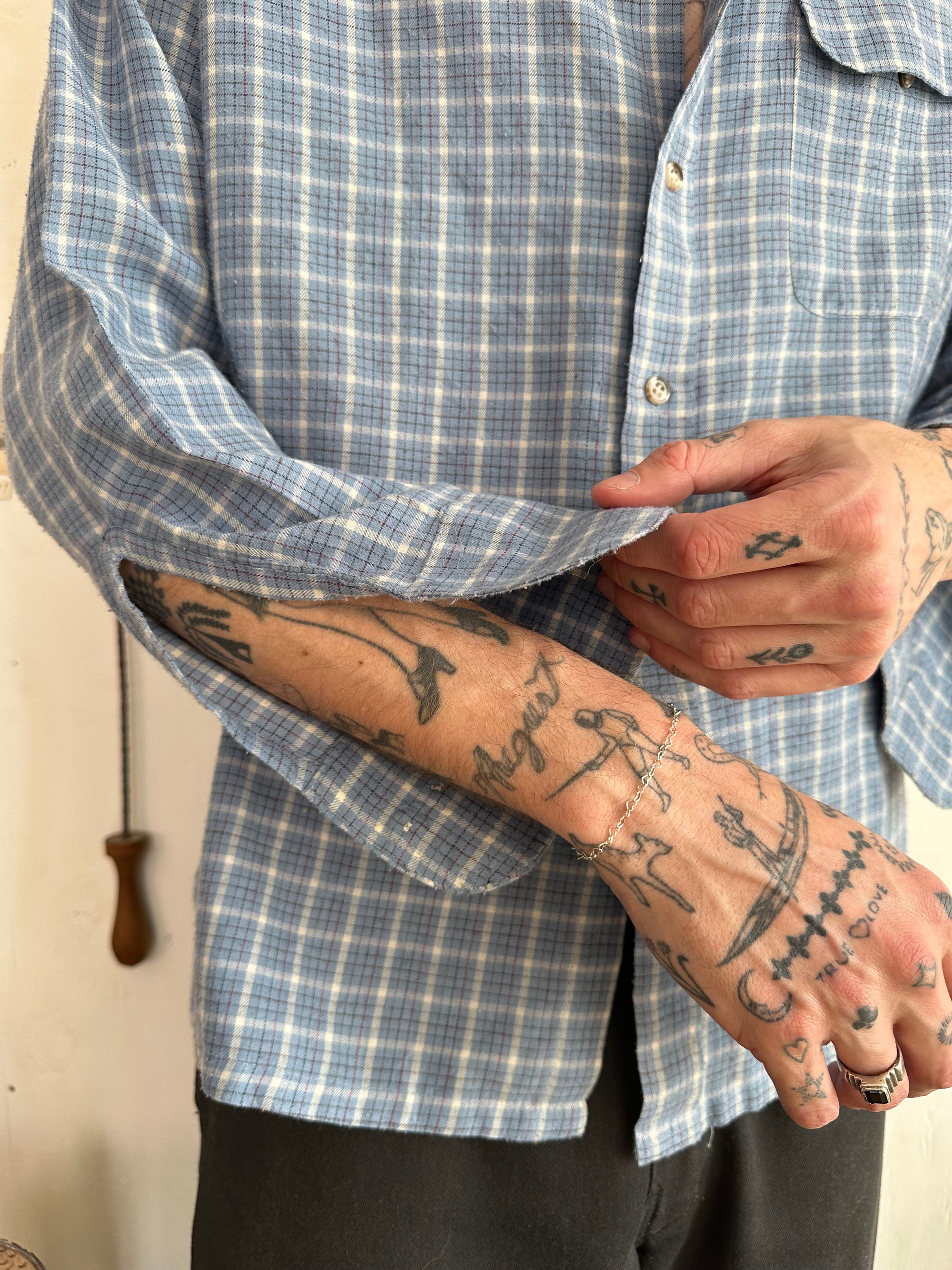 1990s Paper Thin Check Button Up