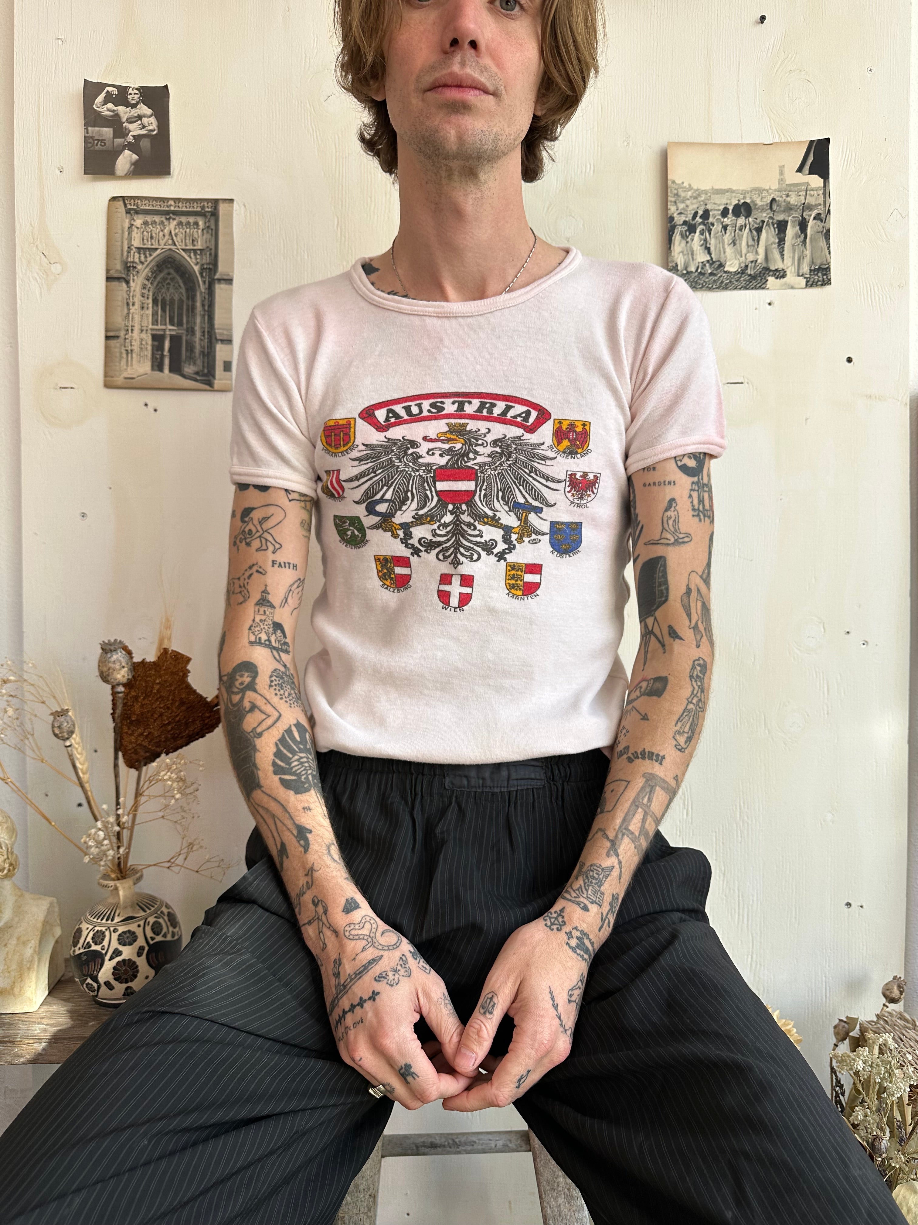 1970s Discolored Austria Crest T-Shirt (S/M)