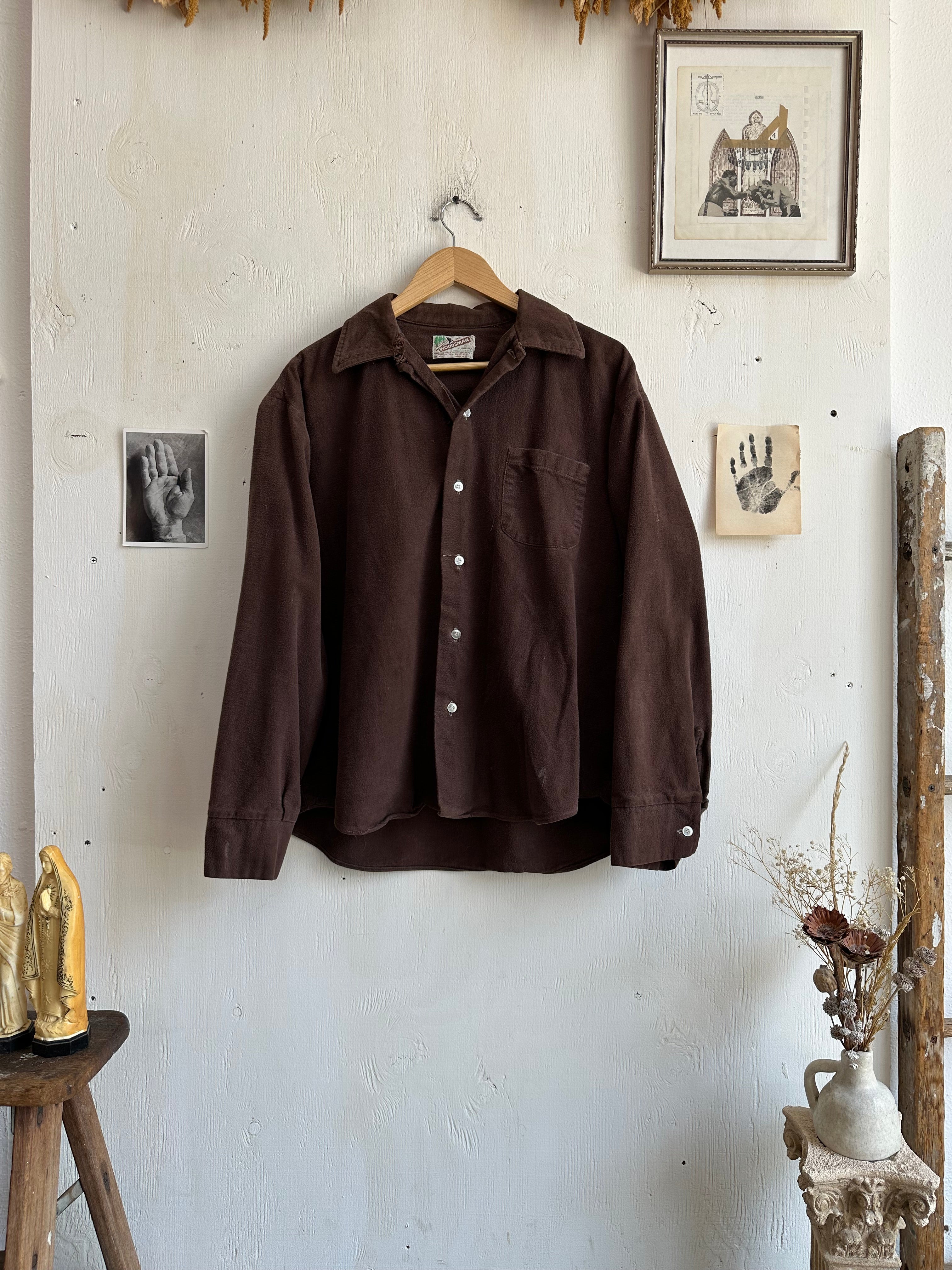 1950s Thick Soft Cotton Flannel Button Up (Boxy M/L)