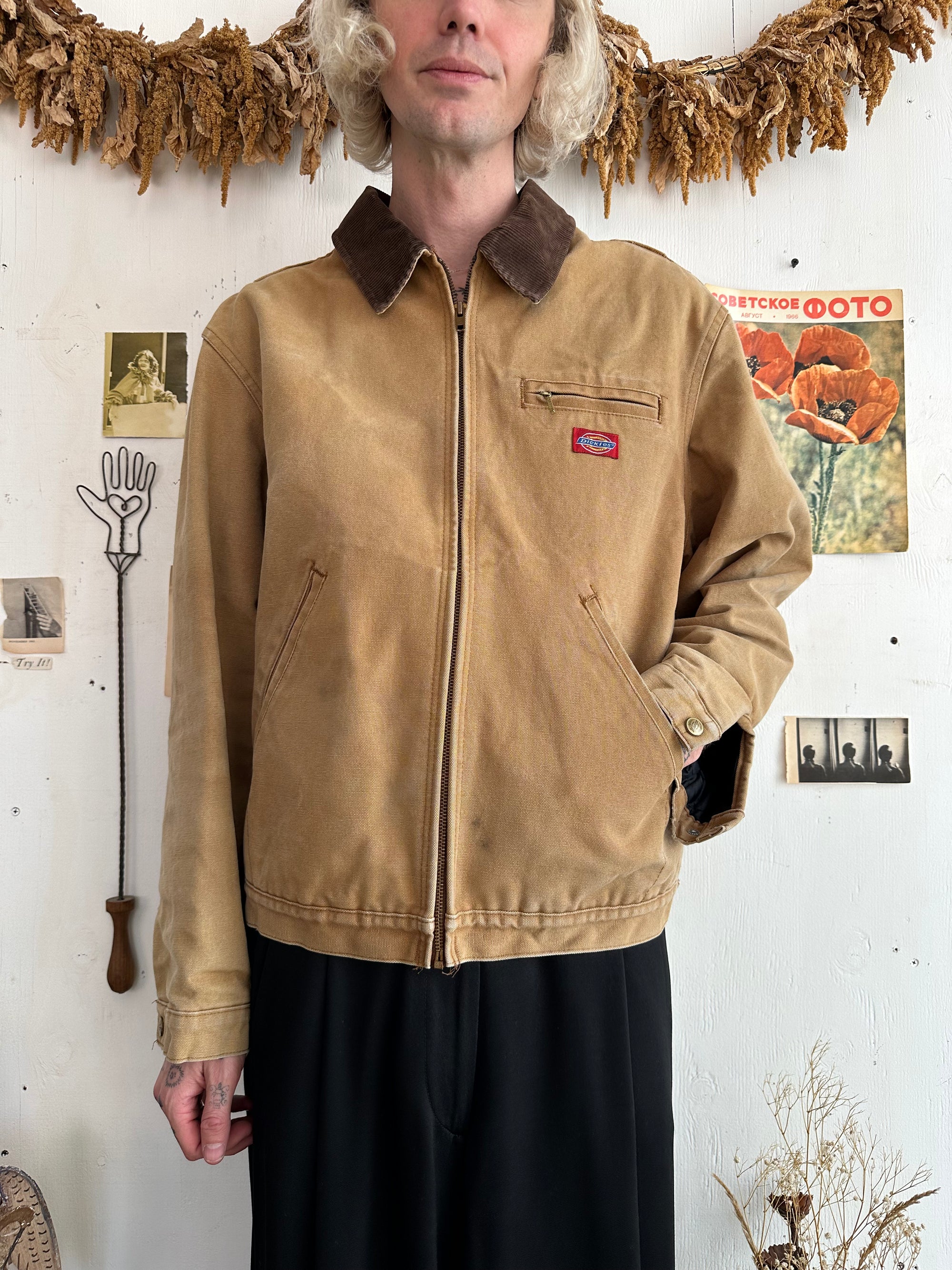 1990s Well Worn Dickies Blanket Lined Detroit Style Jacket