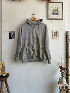 1980s Paint Stained Thermal Lined Hoodie (M)
