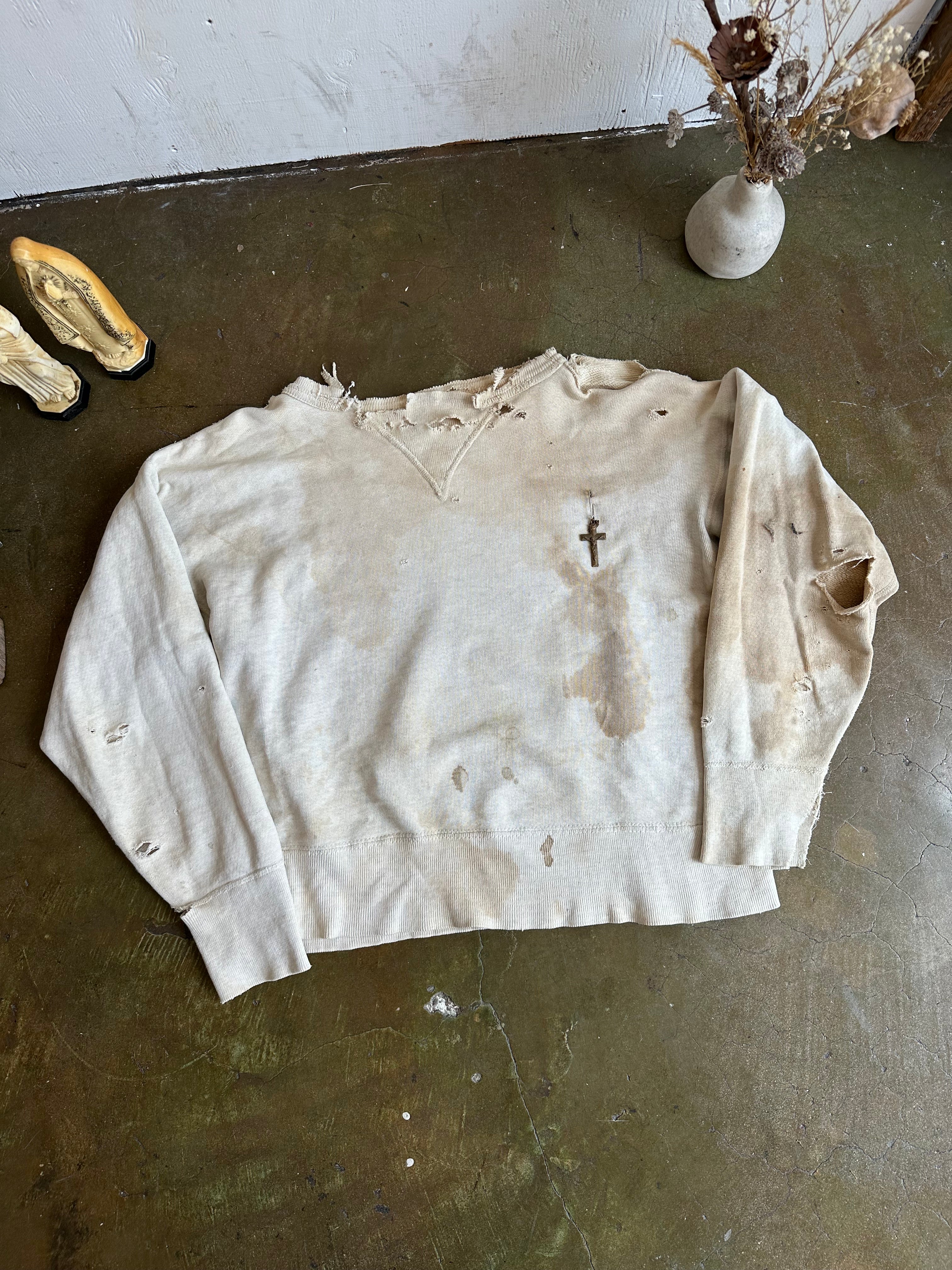 1940s Single V Thrashed Sweatshirt (Boxy S/M)