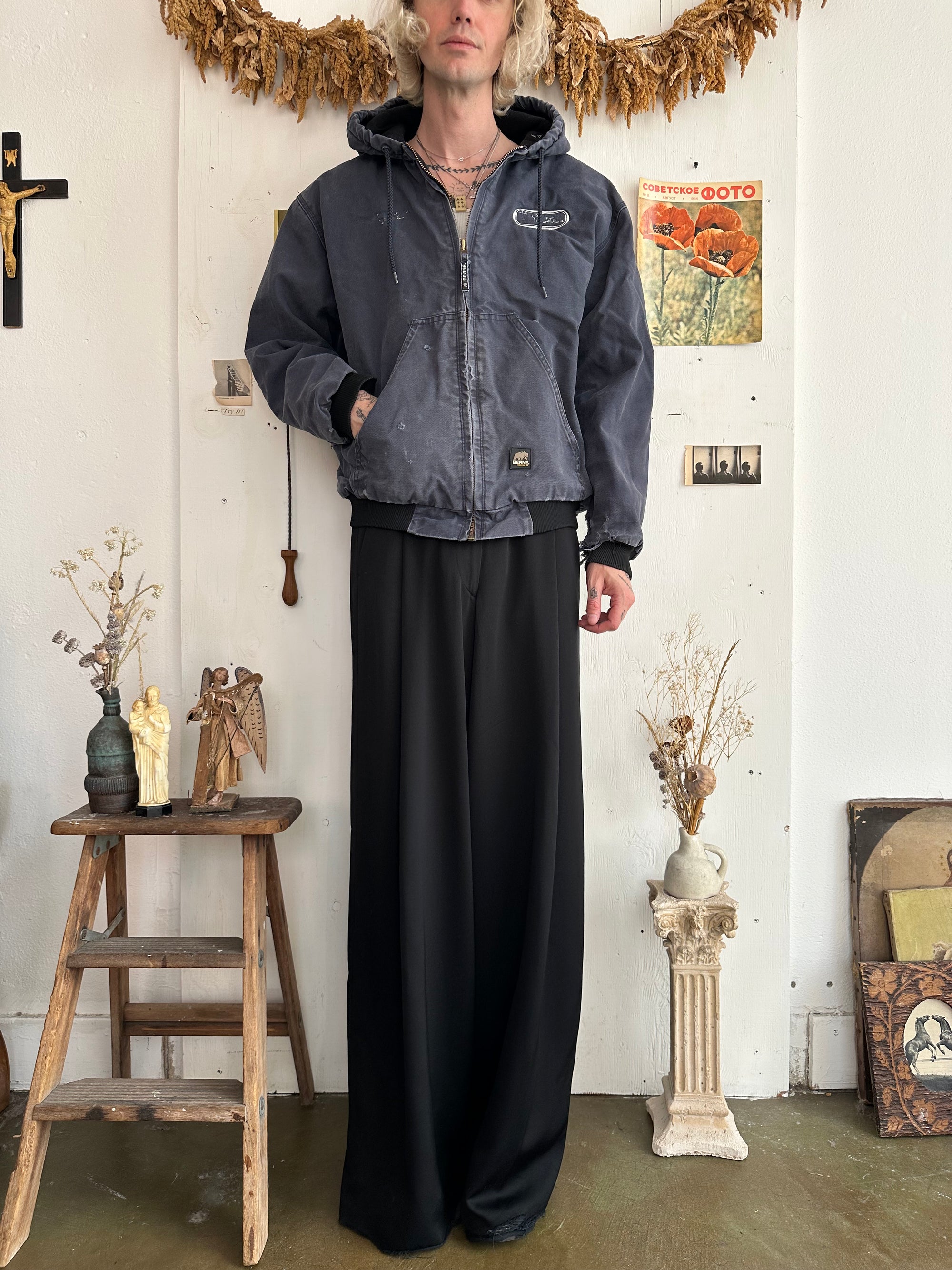 2000s Berne Thrashed Hooded Work Jacket