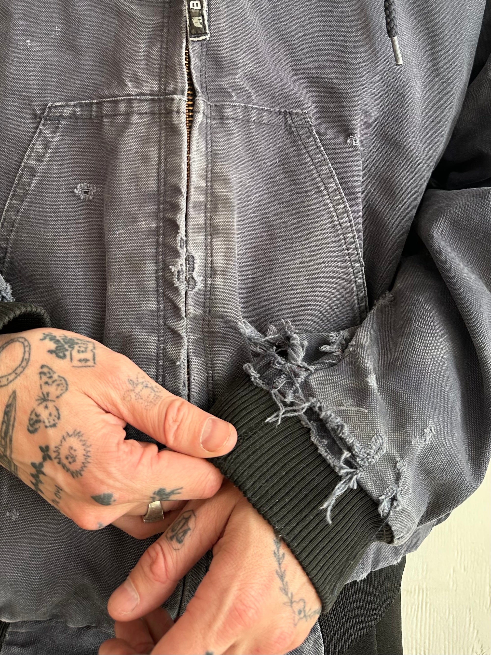 2000s Berne Thrashed Hooded Work Jacket