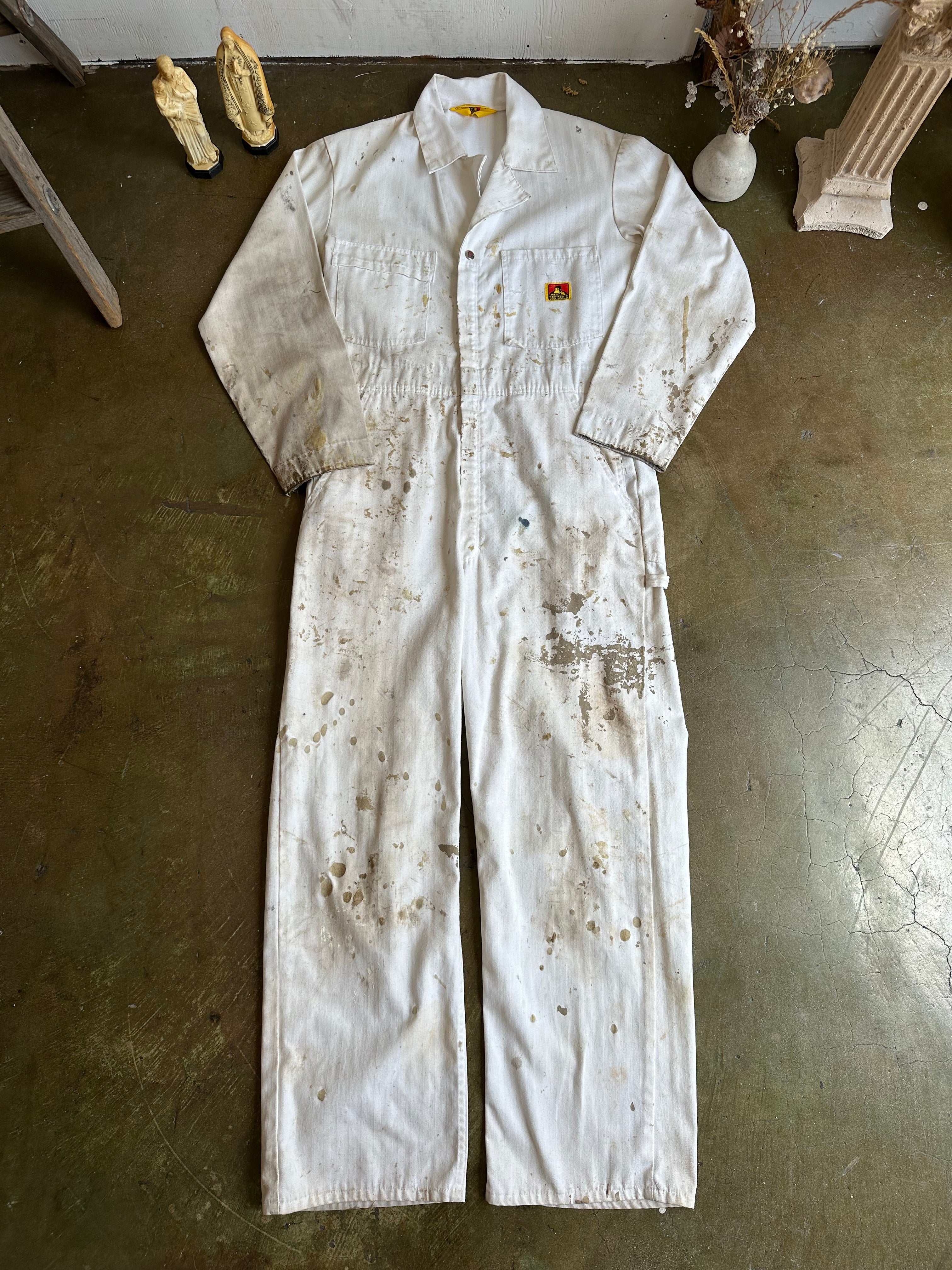 1980s Ben Davis Thrashed Chainstitched Jumpsuit (M)