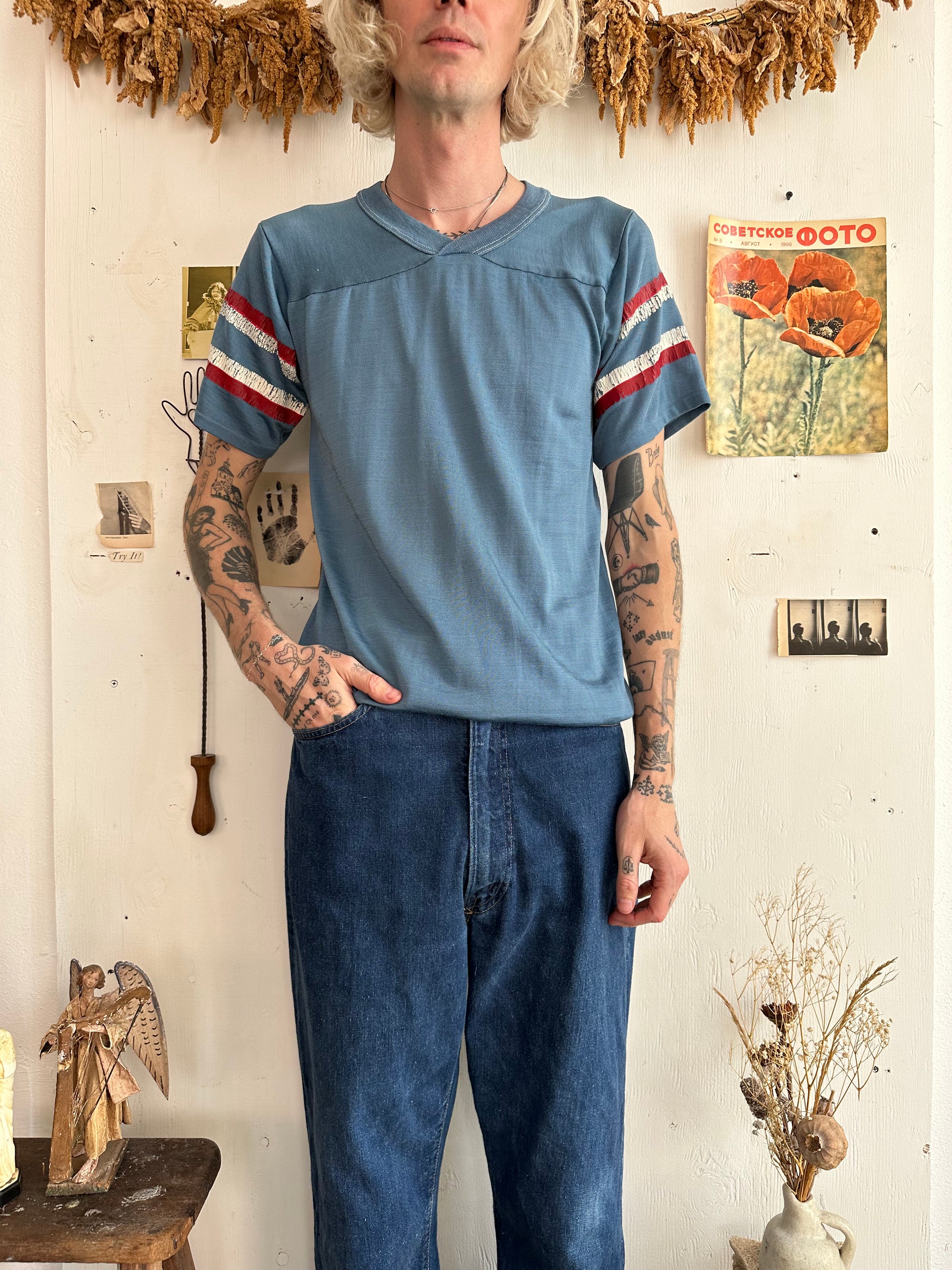 1970s Well Worn Rayon Jersey Tee