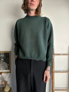 1970s Paint Stained Evergreen Sweatshirt (M/L)