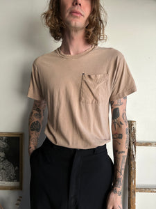 1980s Well-Worn Tan Pocket Tee (M/L)