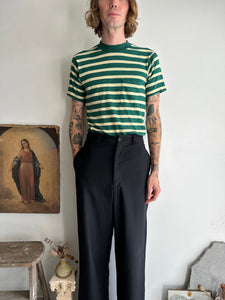 1980s Green and Yellow Striped Pocket Tee (M/L)