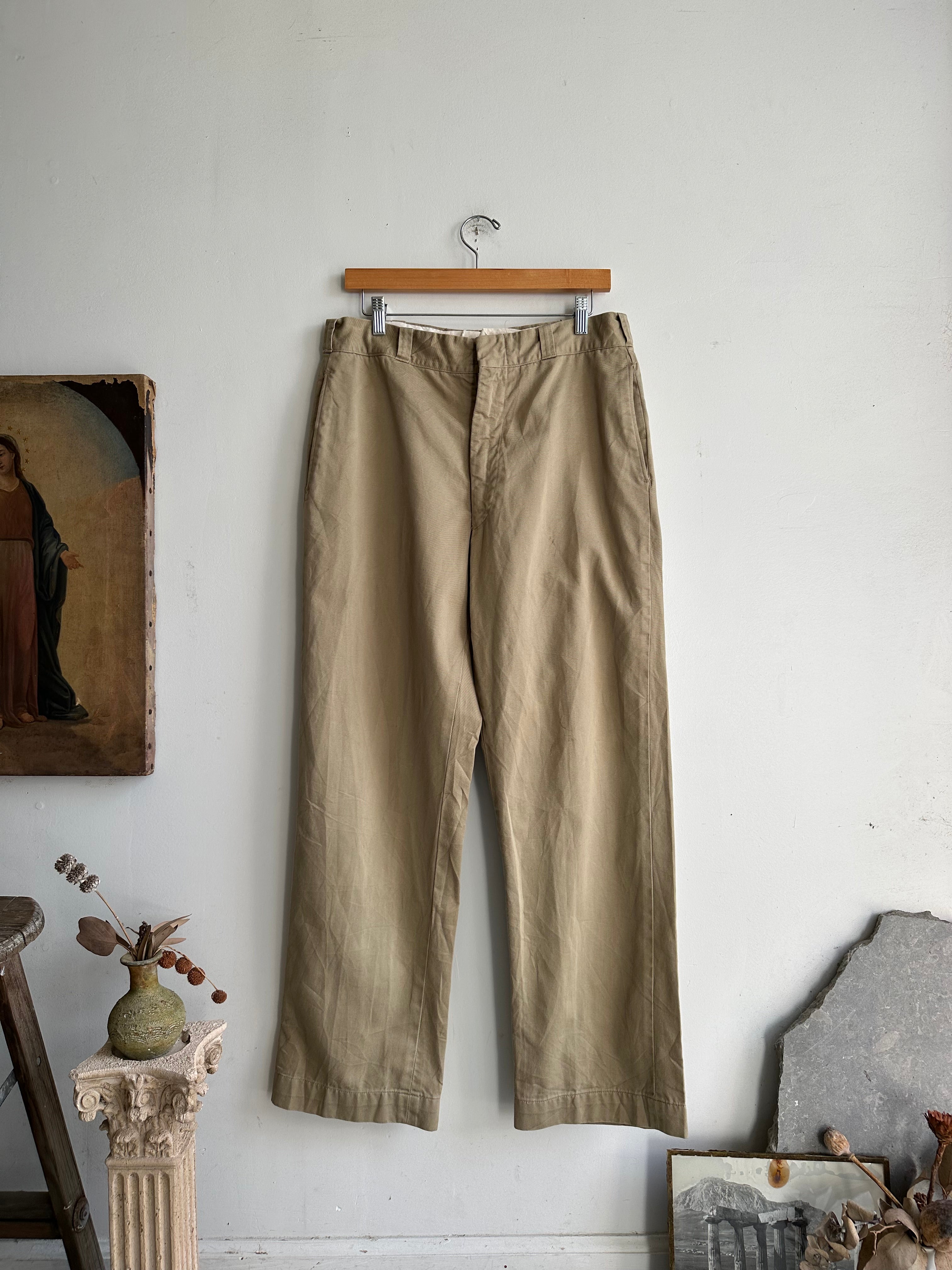 1970s Tan Military Trousers (33 x 30)