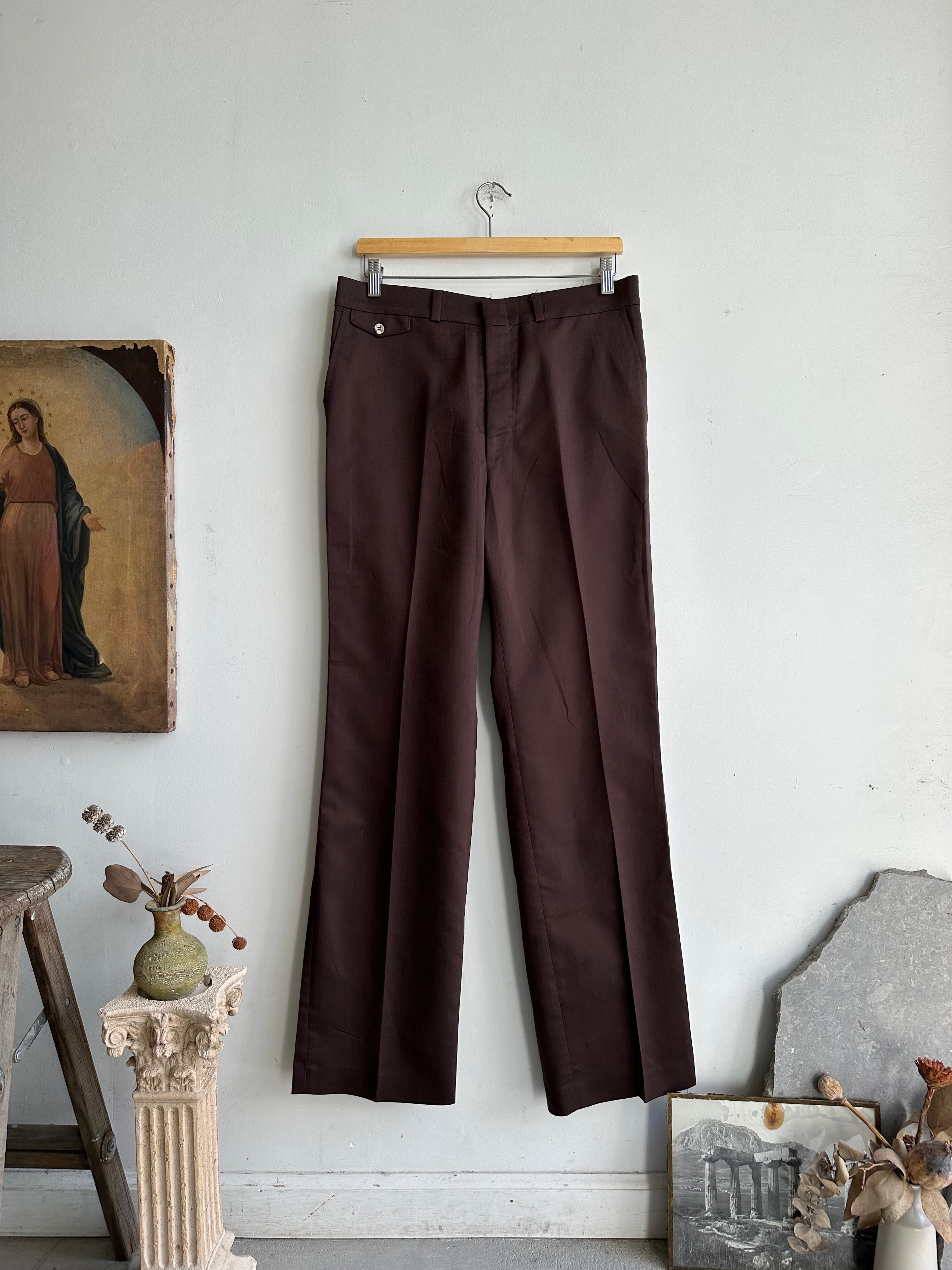 1970s Brown John Weitz Trousers (32 x 32)