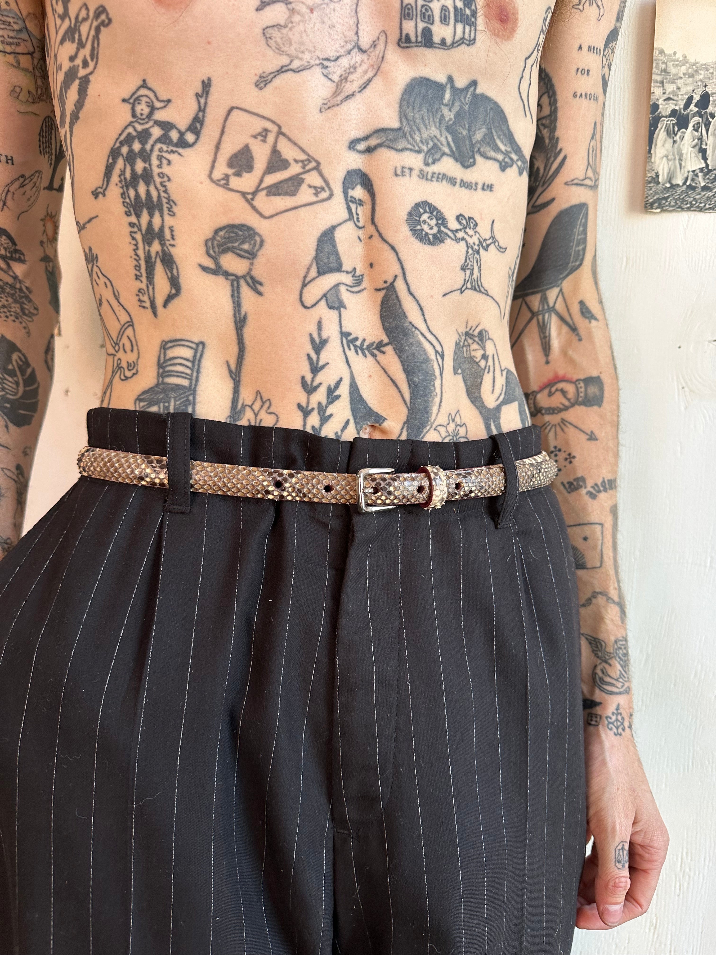 Vintage Made In the USA Calvin Klein Snake Skin Belt (28”-31”)