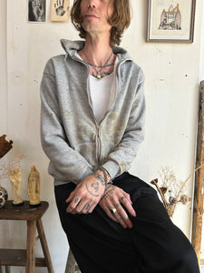 1980s Paint Stained Thermal Lined Hoodie (M)
