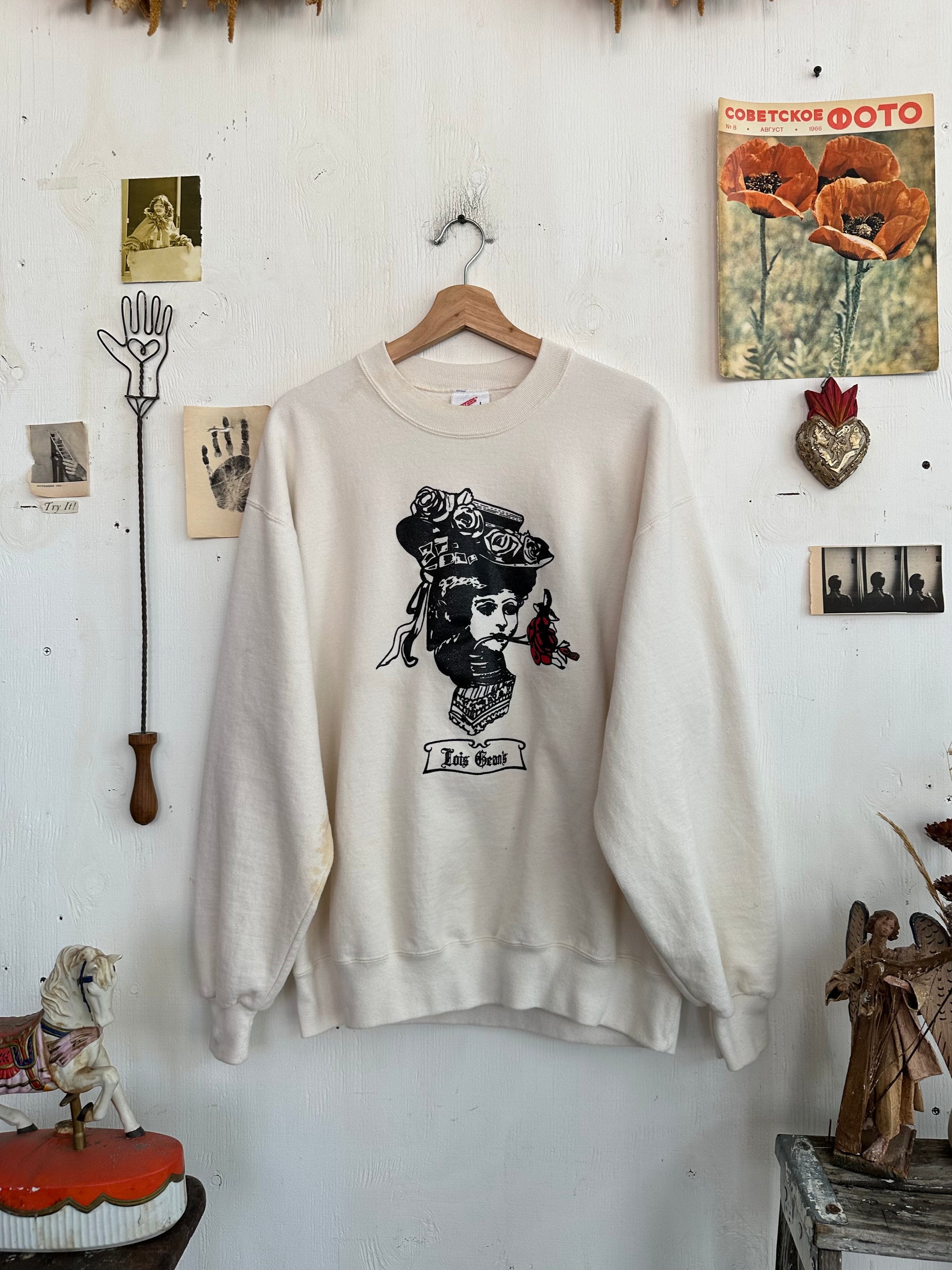 1980s Well Worn Louis Jeans Sweatshirt