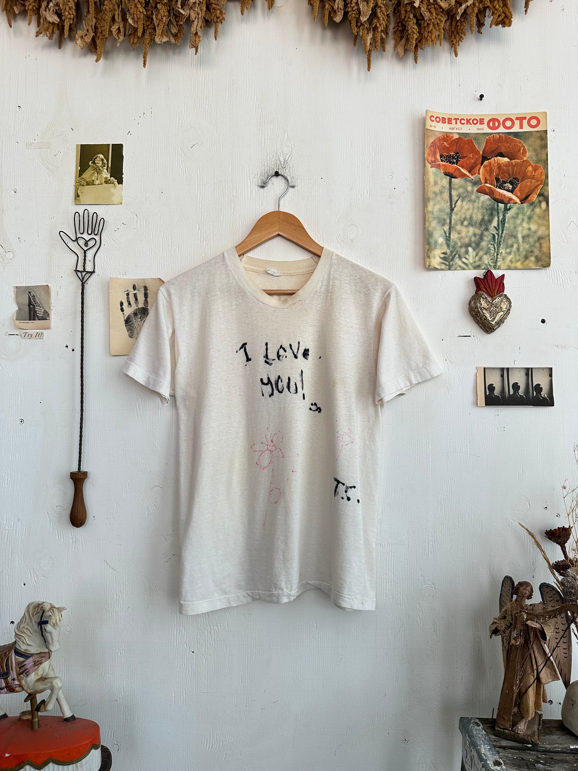 1990s Hand drawn "I Love You!" Tee