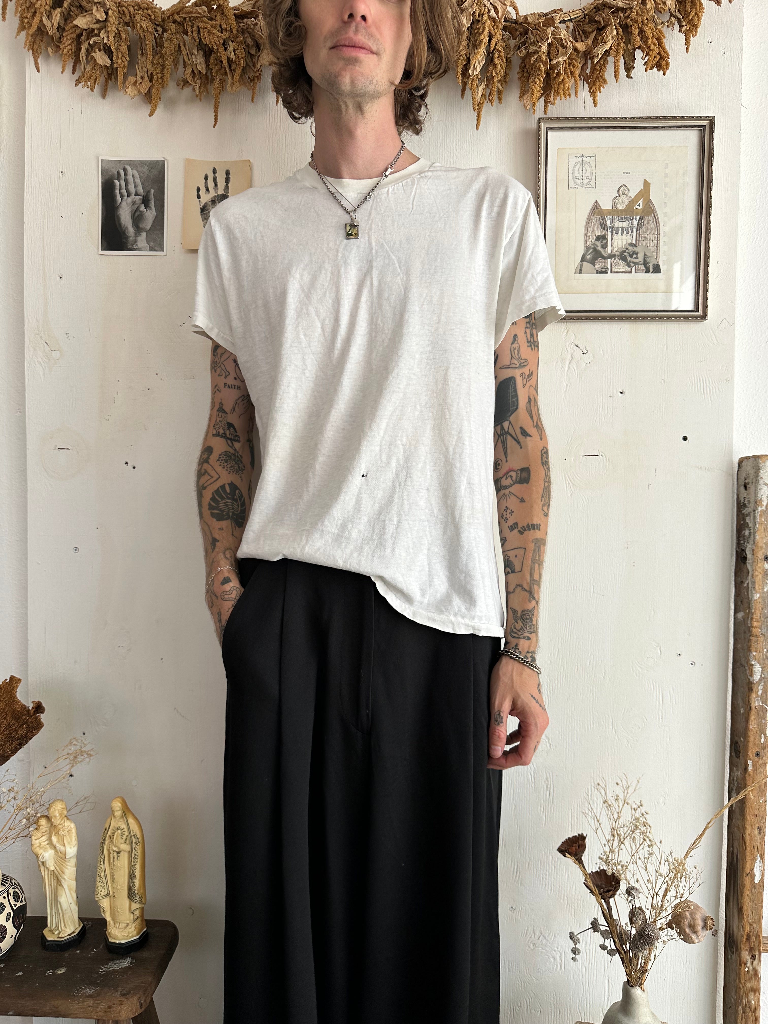 1970s Jockey White T-Shirt (M)