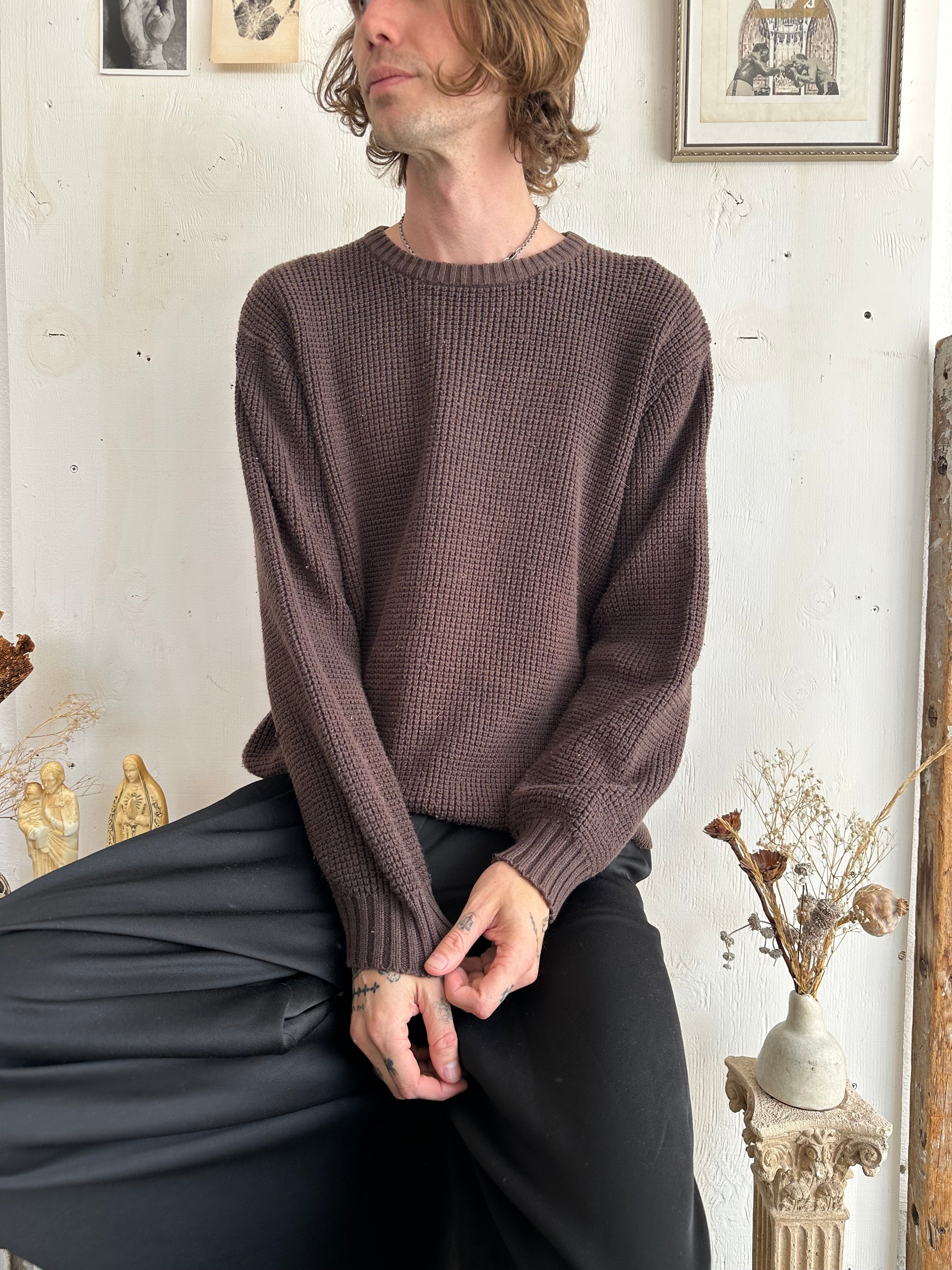 1990s Chocolate Cotton Knit (Boxy XL)