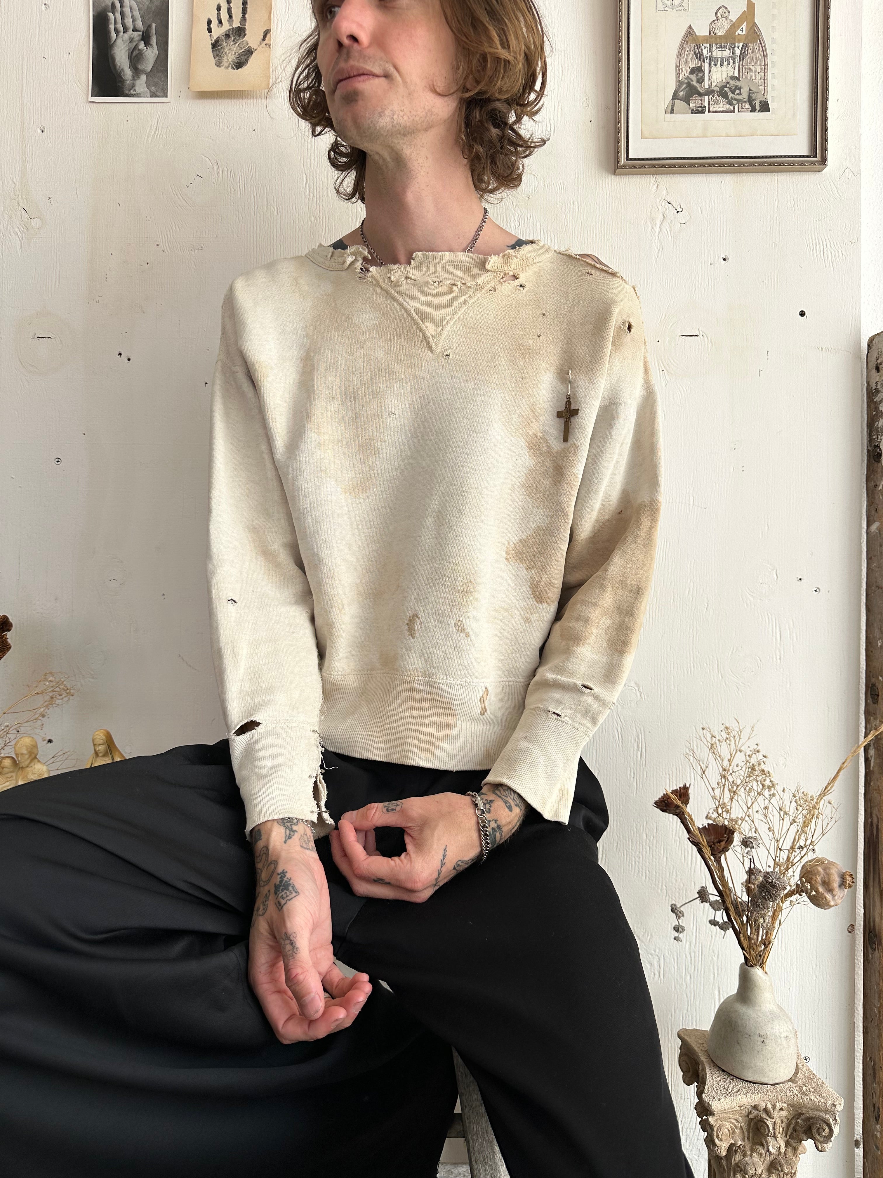 1940s Single V Thrashed Sweatshirt (Boxy S/M)