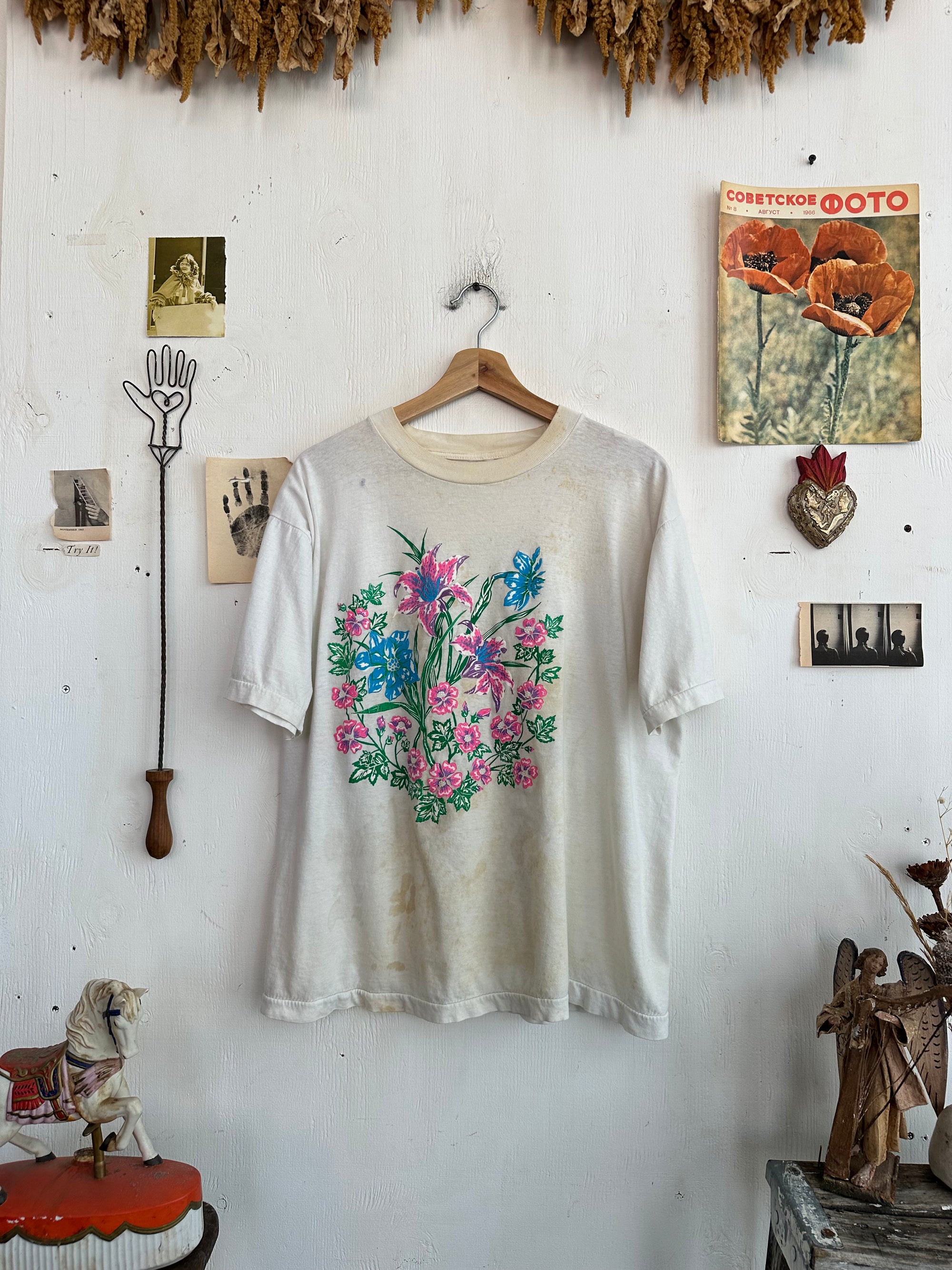 1980s Thrashed Flower T-Shirt