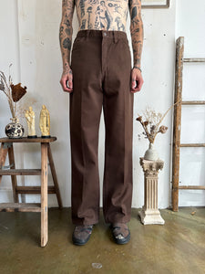 1980s Plain Pockets Baggy Brown Denim (34/34)