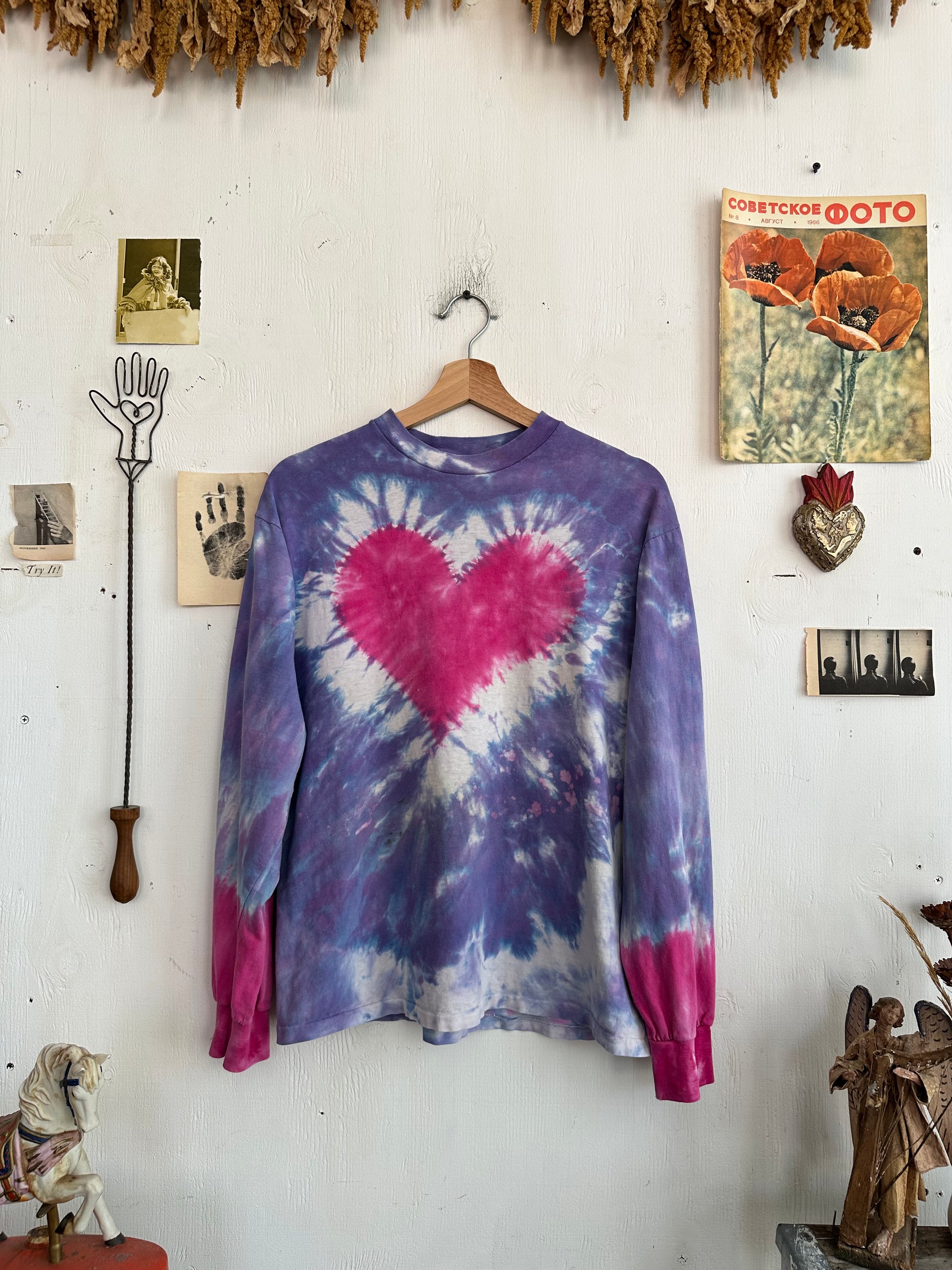 1980s TyeDye Heart Long Sleeve