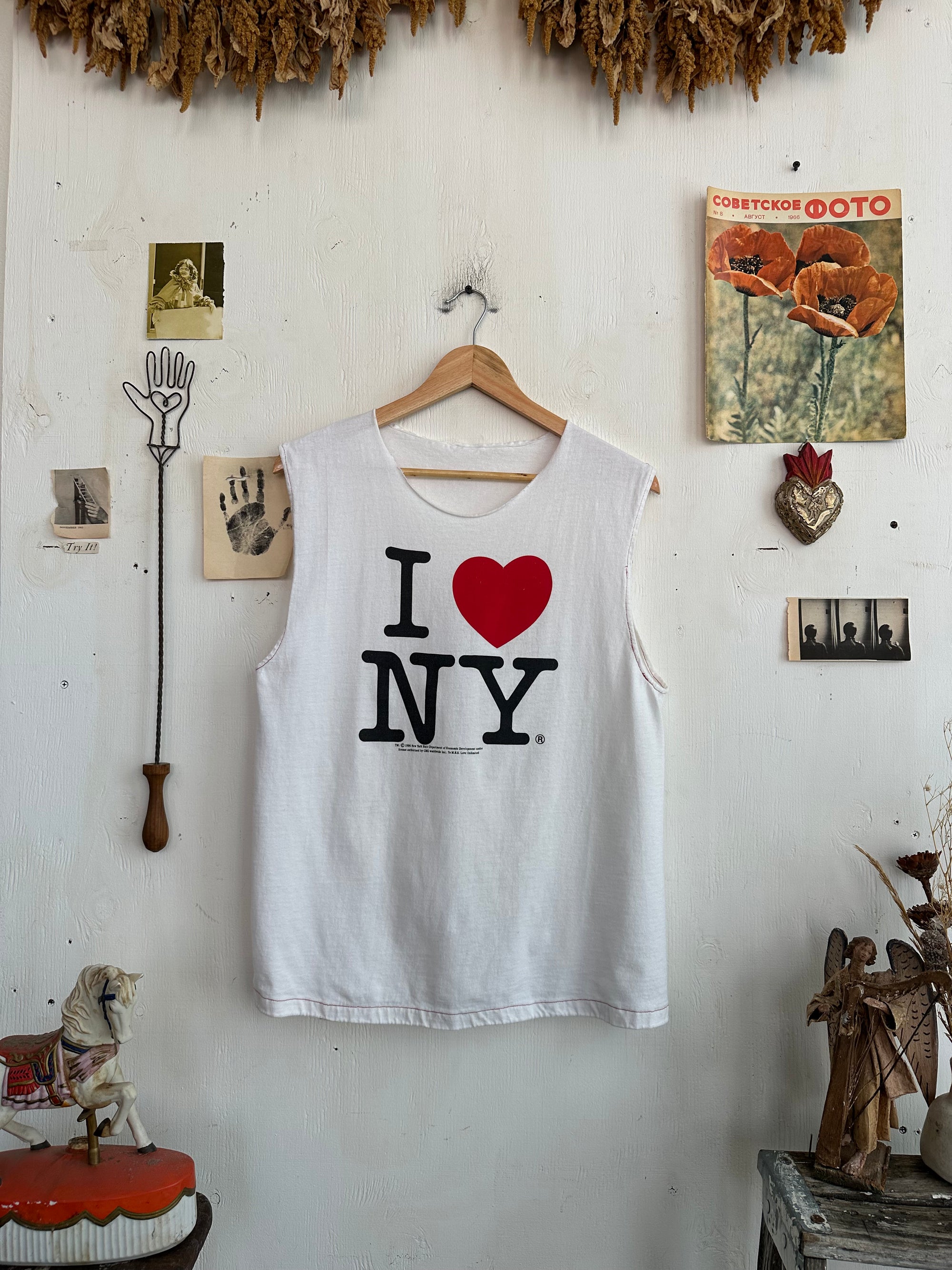 1996s Well Worn I Love NY Muscle Tee