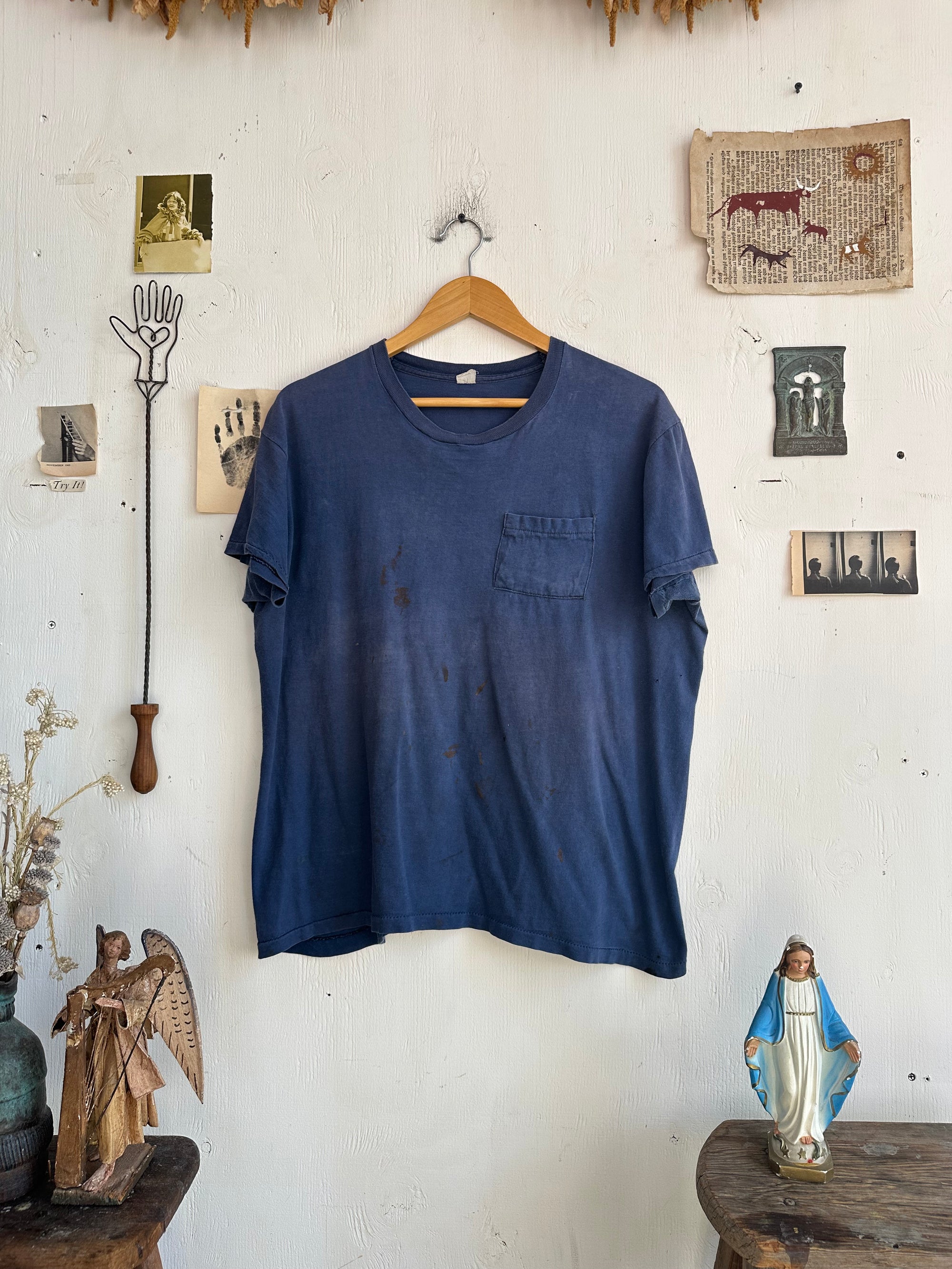1970s Thrashed 100% Cotton Pocket Tee