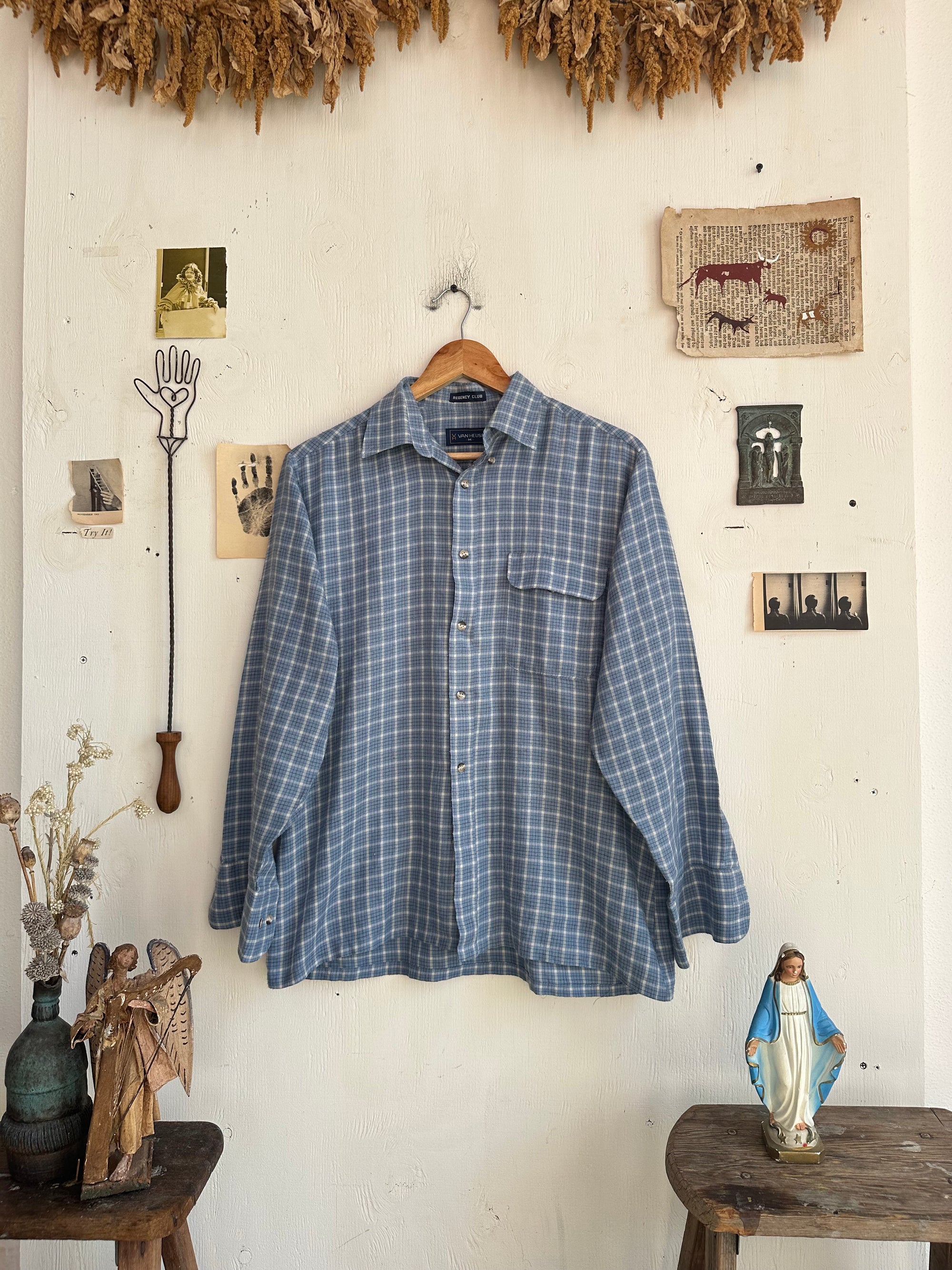 1990s Paper Thin Check Button Up
