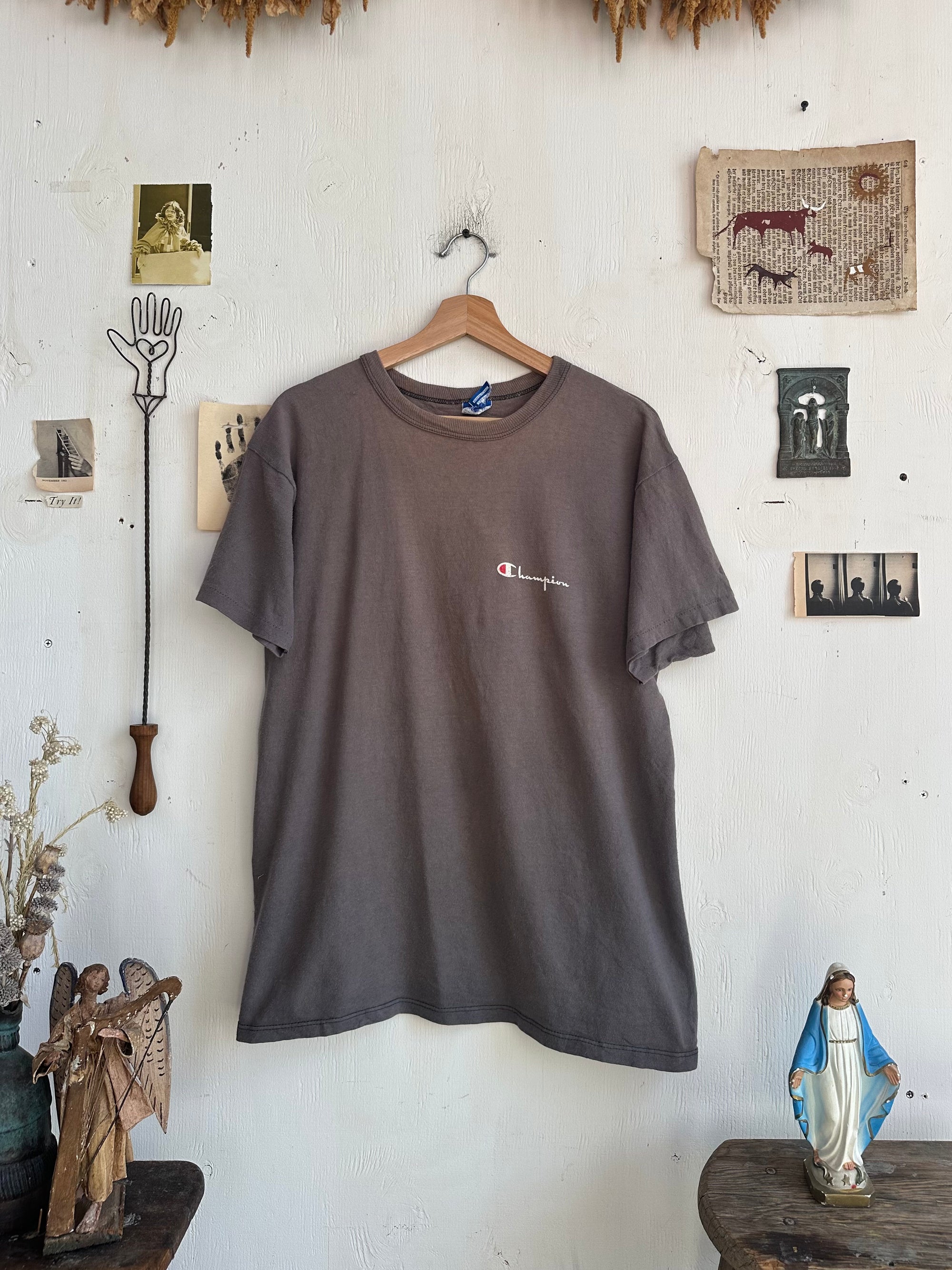 1990s Perfect Sunfaded Black Champion Tee