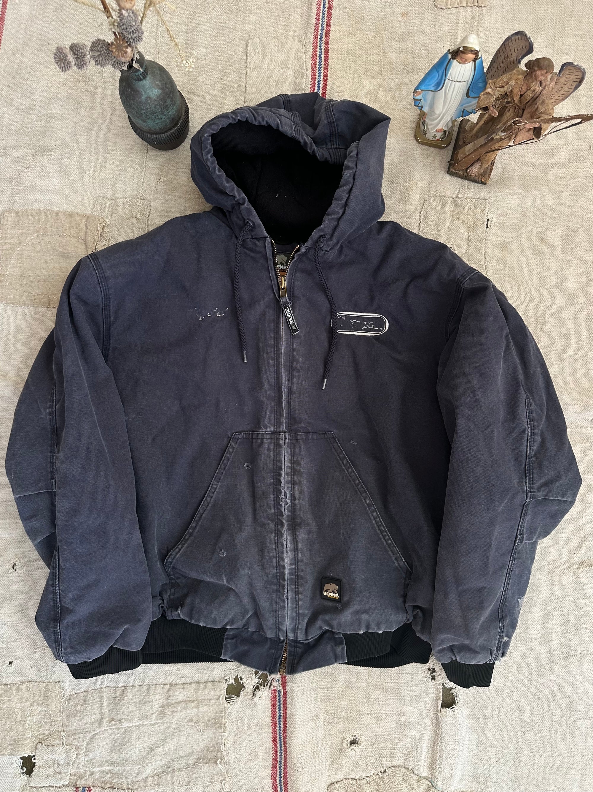 2000s Berne Thrashed Hooded Work Jacket