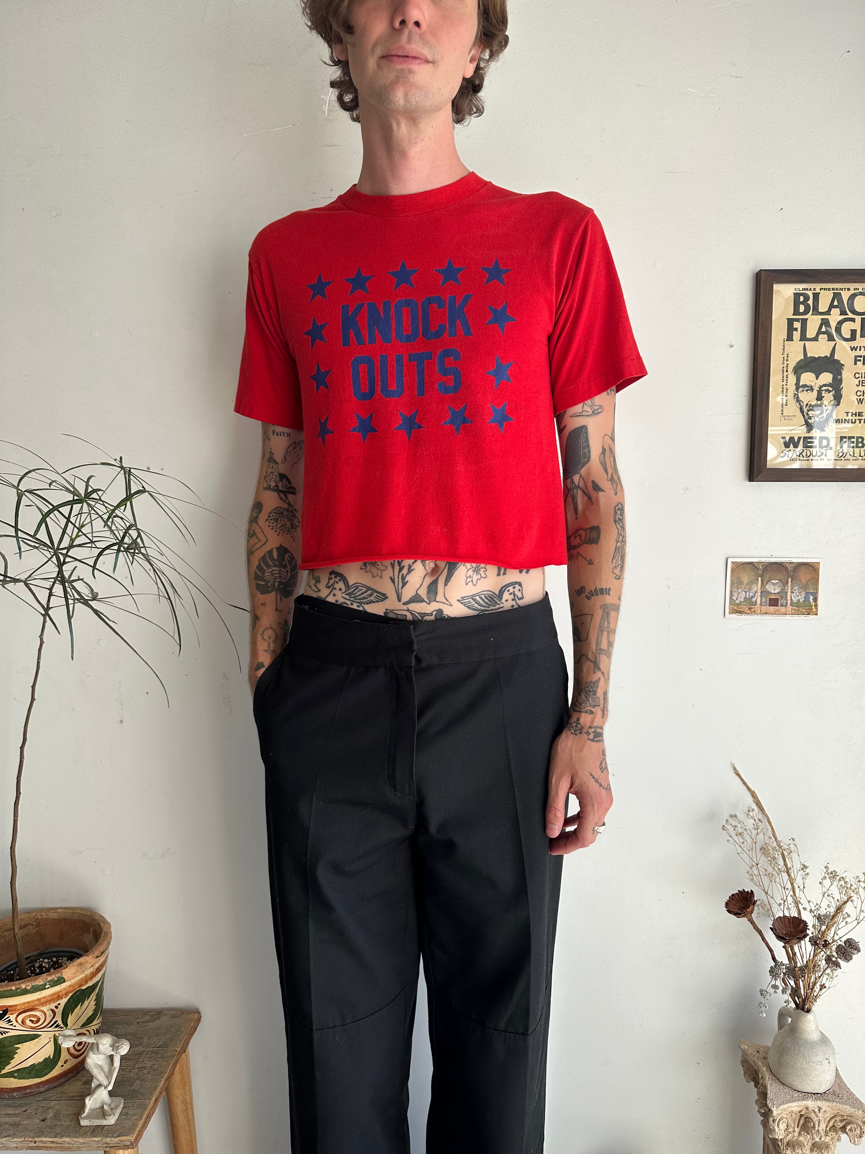 1980s Knock Outs T-Shirt (Cropped M)