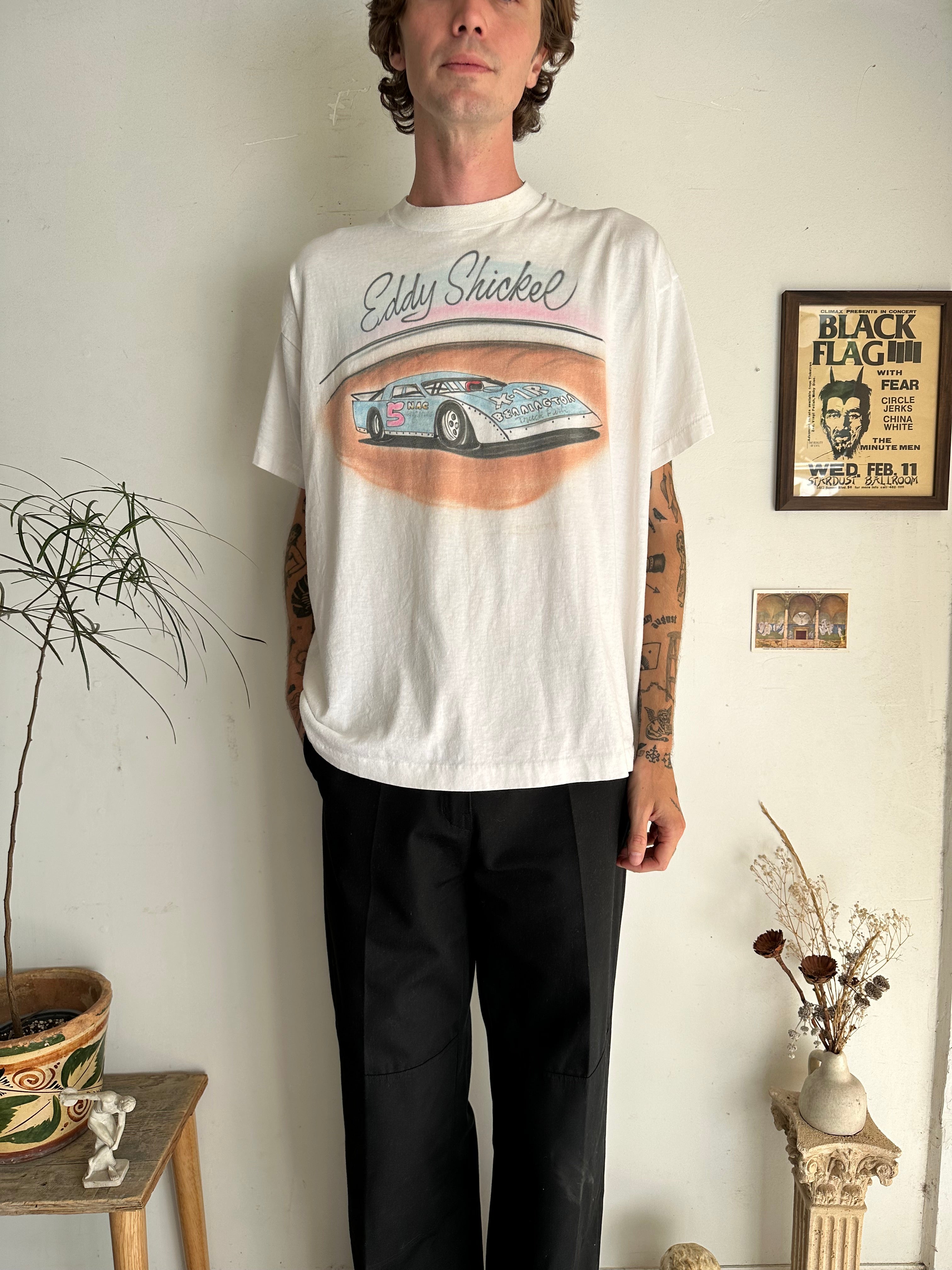 1990s Hand-Drawn Eddie Shickel Nascar Tee (XXL)