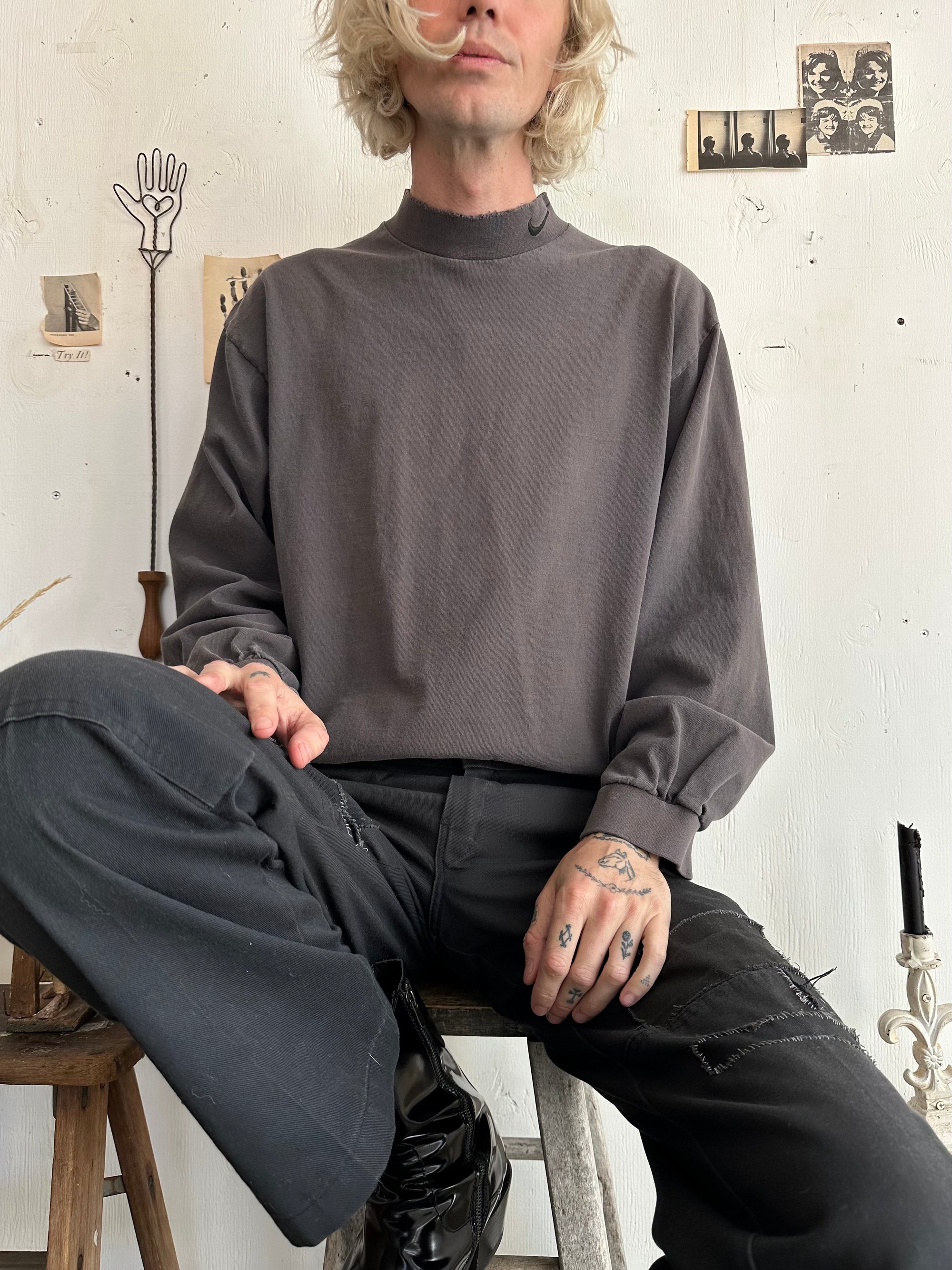 1990s Made in the USA Faded Nike Mock-Neck