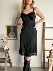 1990s Black Slip Dress (S/M)