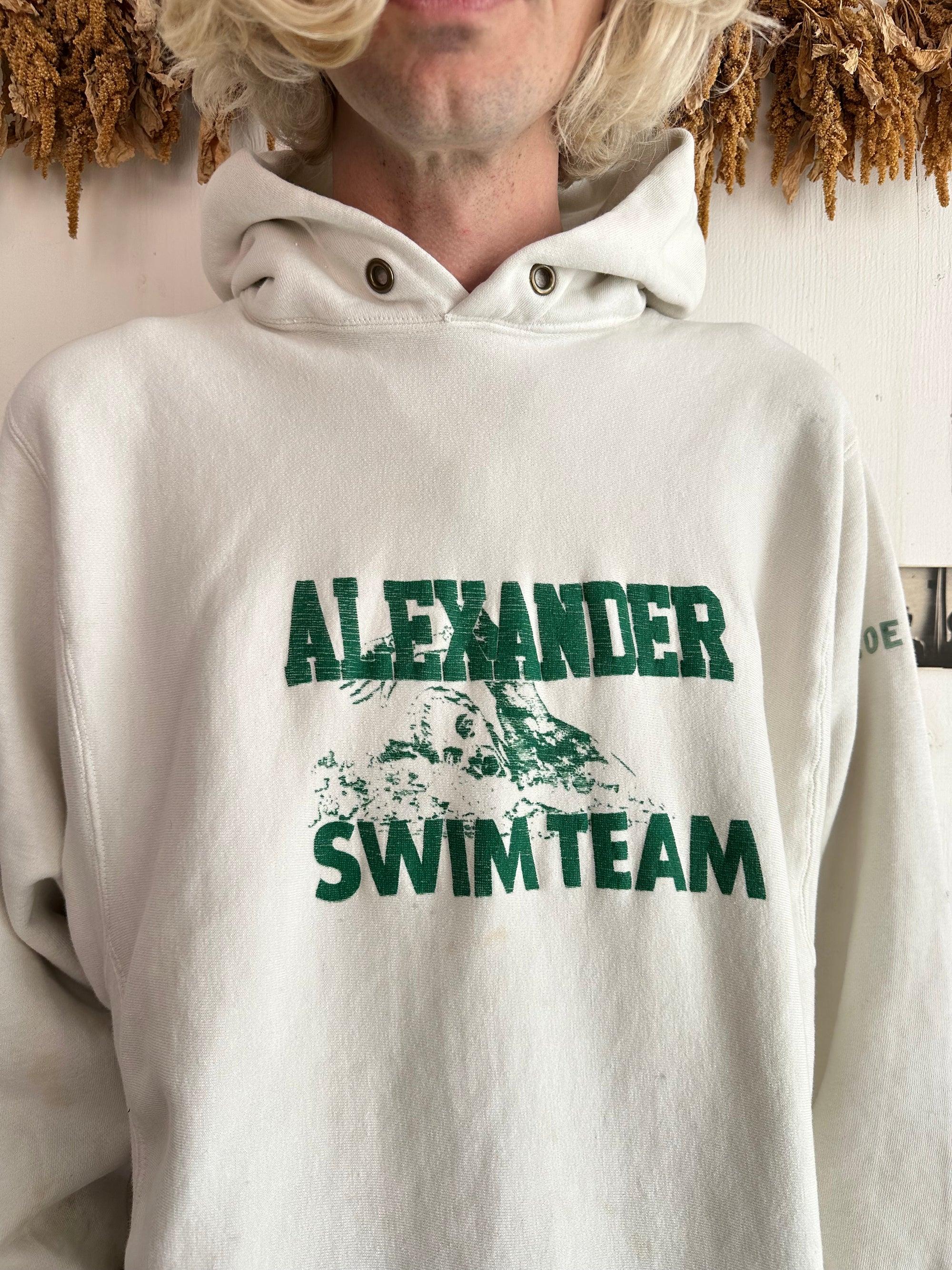 1980s Stained Made in the USA Reverse Weave Swim Team Hoodie