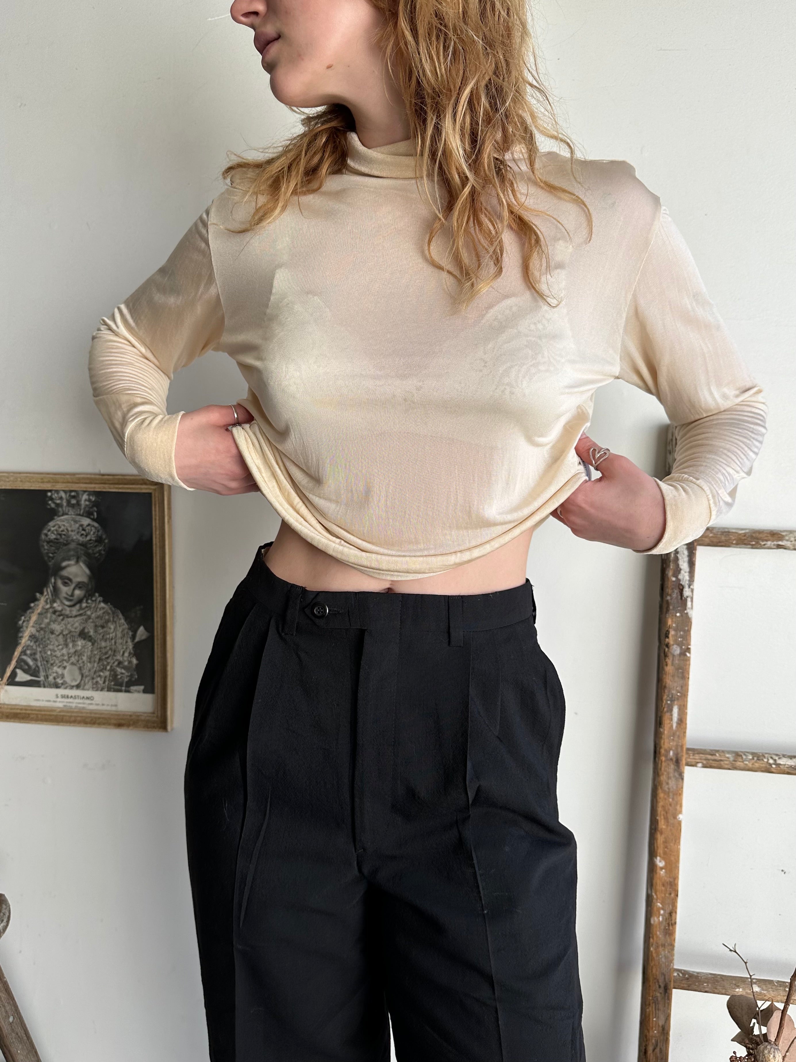 1980s Sheer Silk Turtleneck (M)