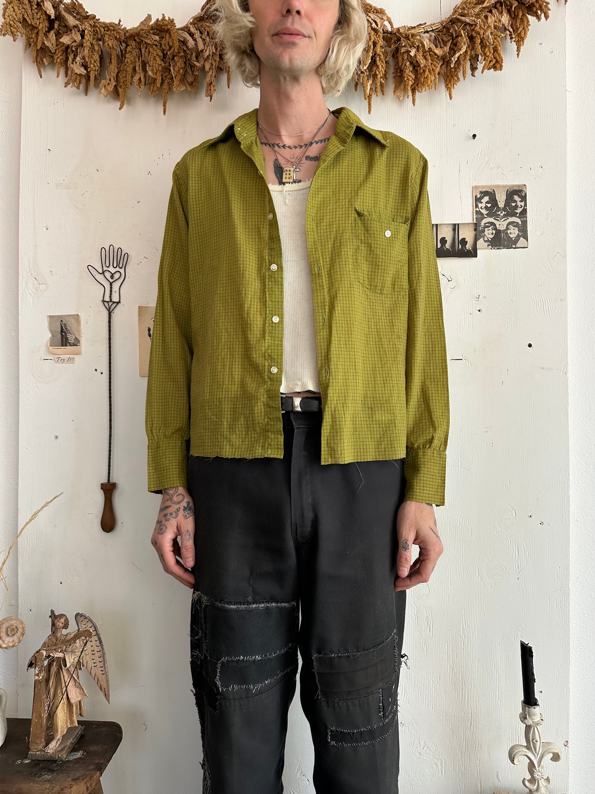 1970s Paper Thin Check Shirt