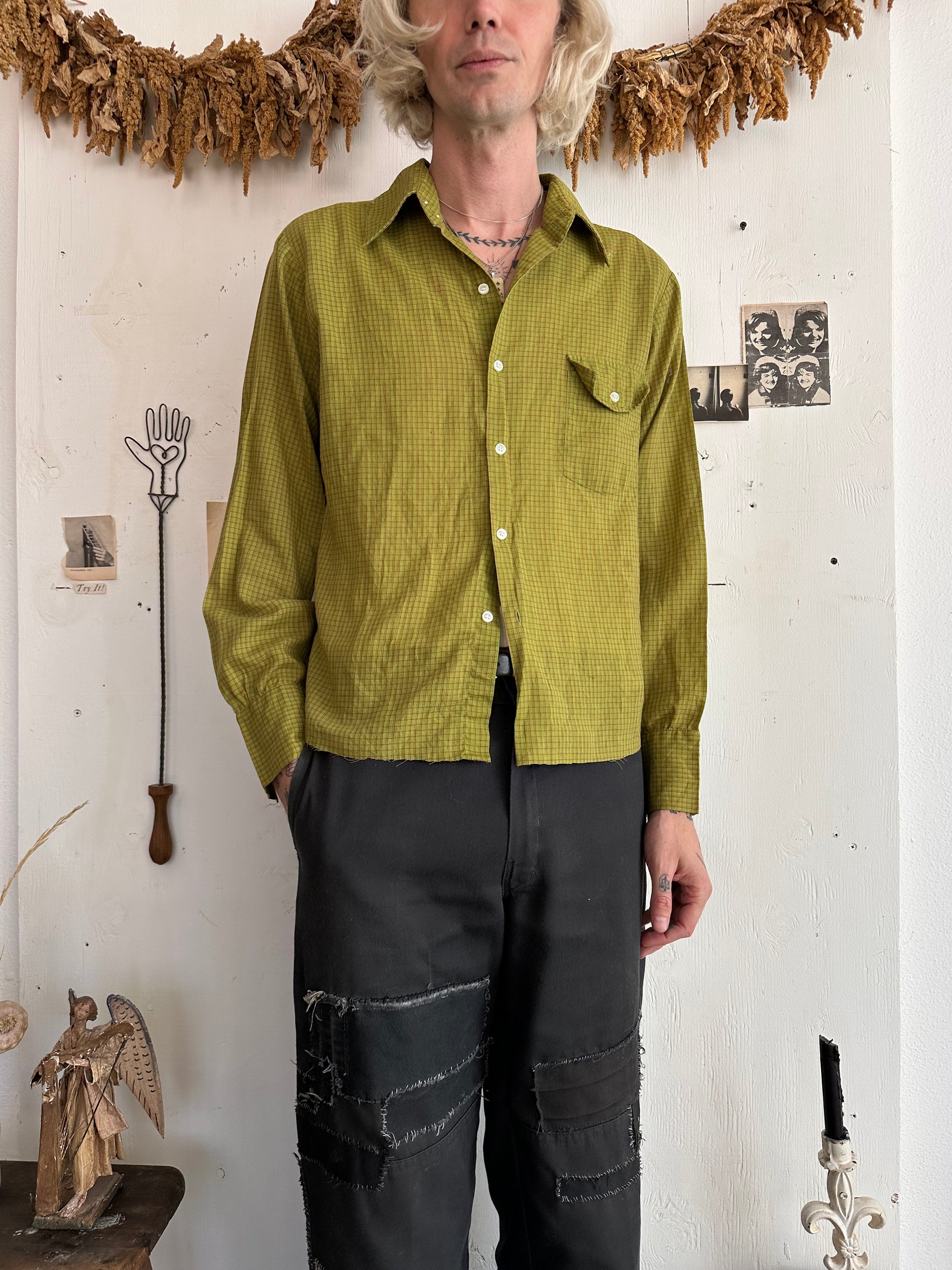 1970s Paper Thin Check Shirt