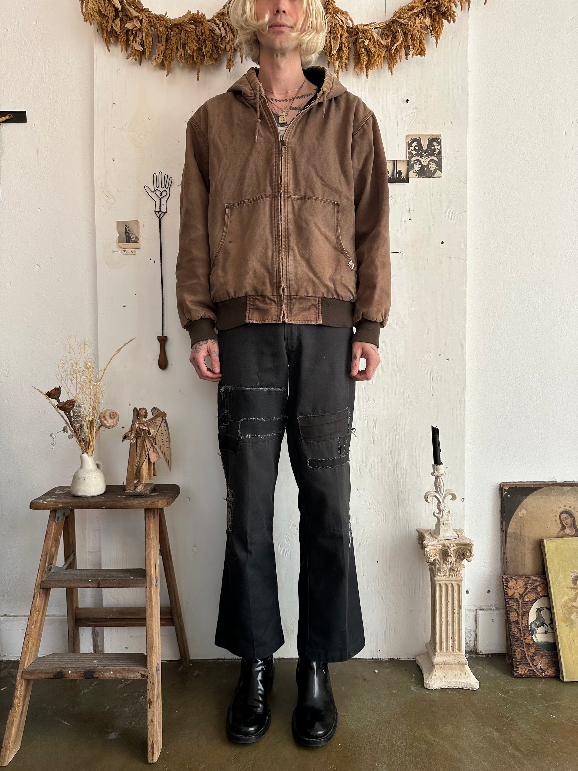 2000s Thrashed Hooded Work Jacket